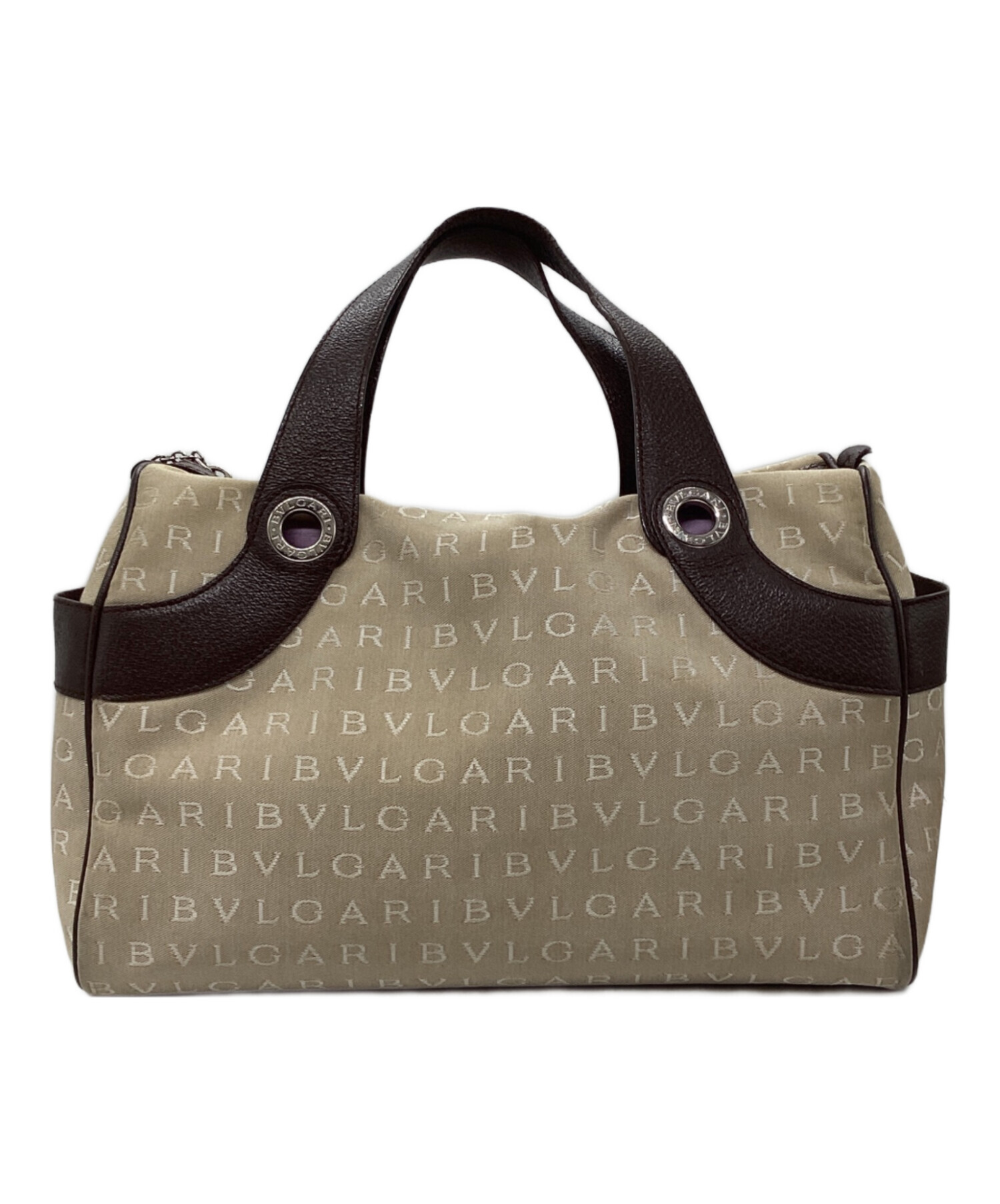 中古・古着通販】BVLGARI (ブルガリ) キャンバスハンドバッグ ベージュ