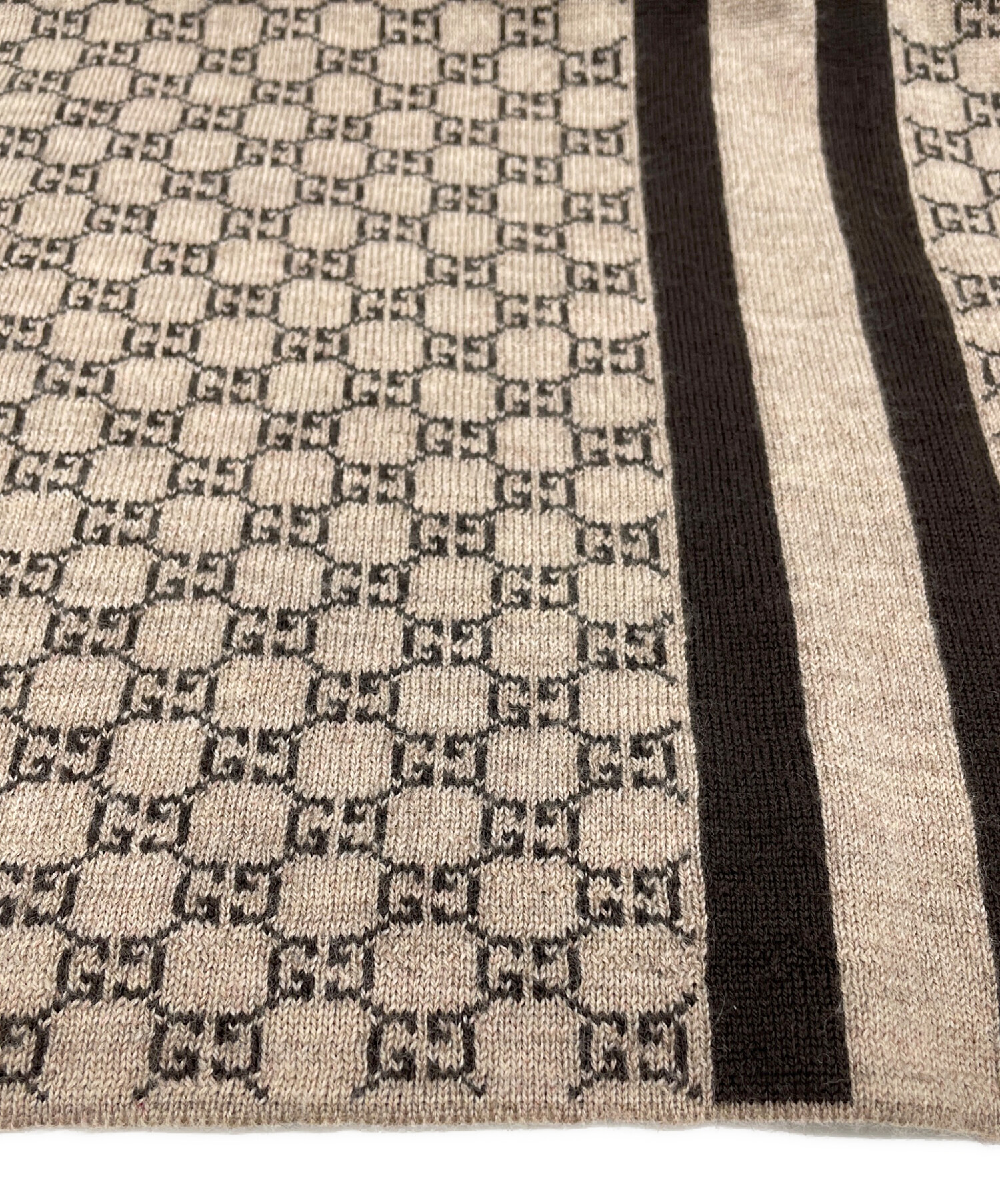 中古・古着通販】GUCCI (グッチ) GGパターンマフラー ブラウン