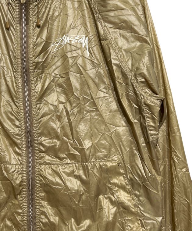 ジャケット・アウター STUSSY BEACH SHELL WRINKLED NYLON JACKET ☆STUSSY☆BEACH SHELL WRINKLED NYLON JACKET☆BLACK (STUSSY