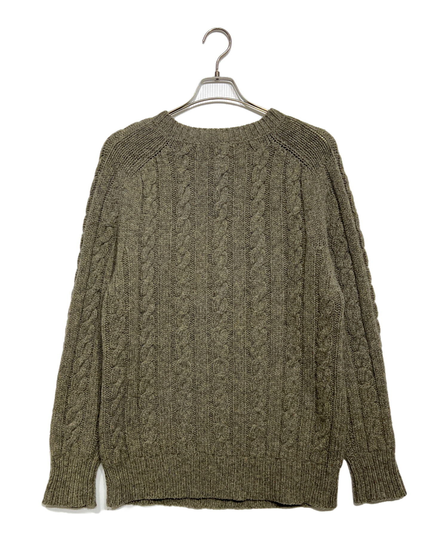 中古・古着通販】INVERALLAN (インバーアラン) ケーブルニット カーキ 