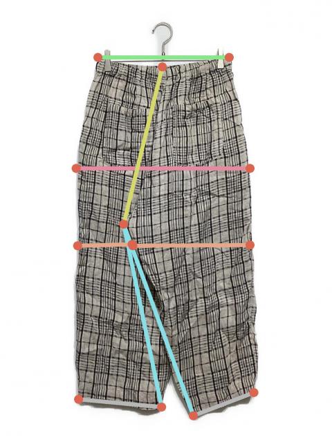 ネストローブリネンファニーチェックワイドパンツ