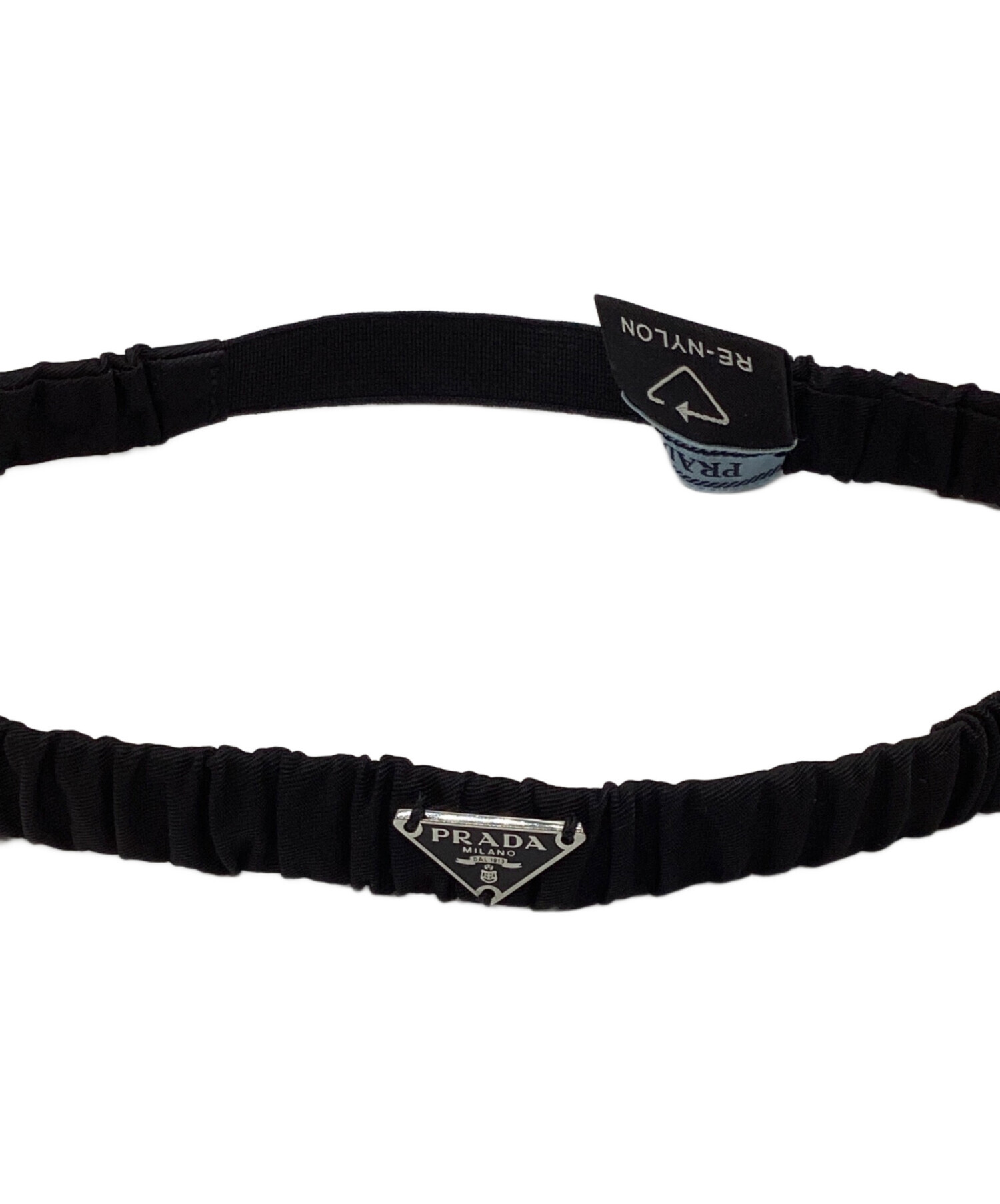 PRADA プラダロゴウールヘアバンド 美品 PRADA プラダロゴウールヘアバンド 美品