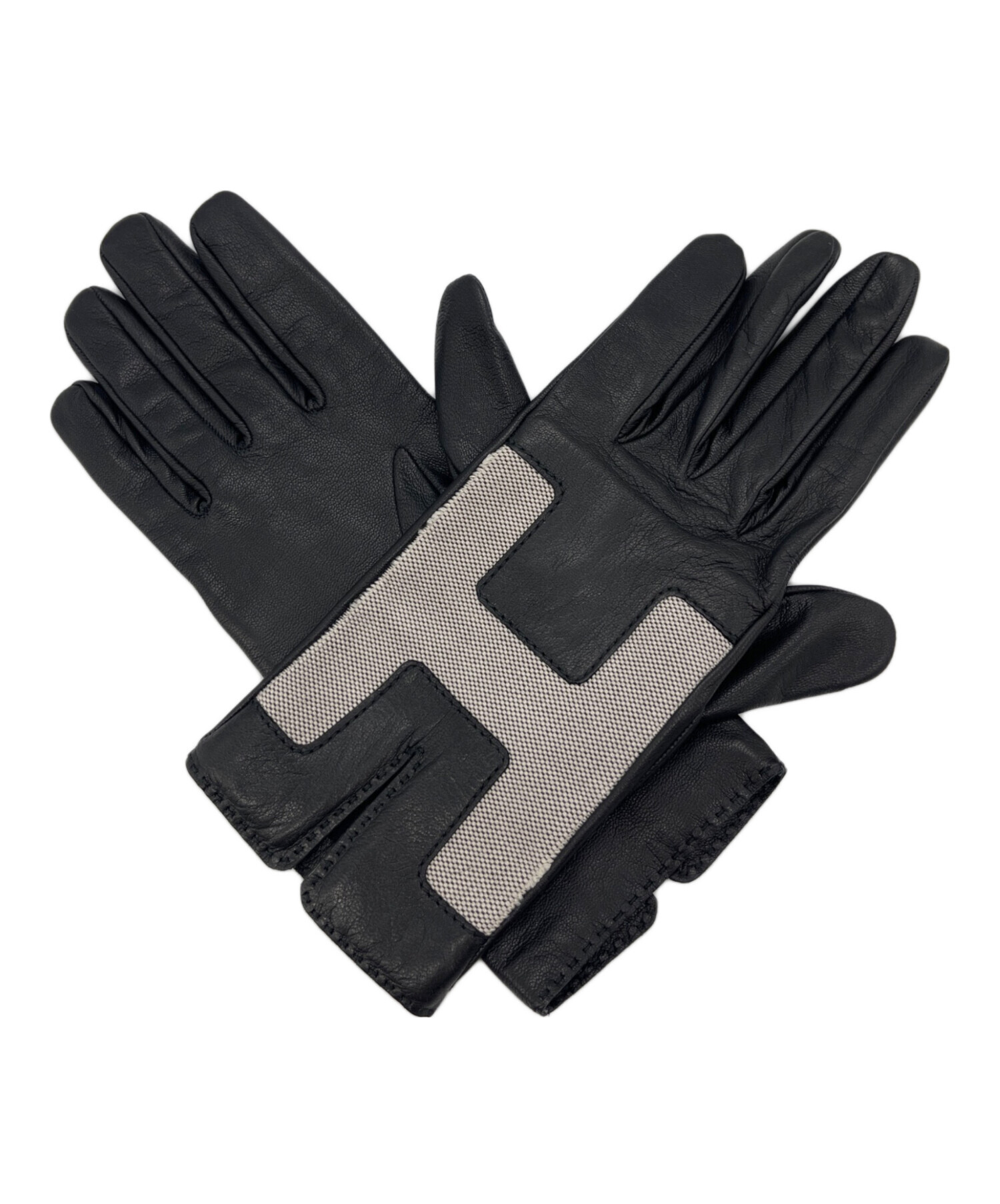 中古・古着通販】HERMES (エルメス) Hロゴレザーグローブ