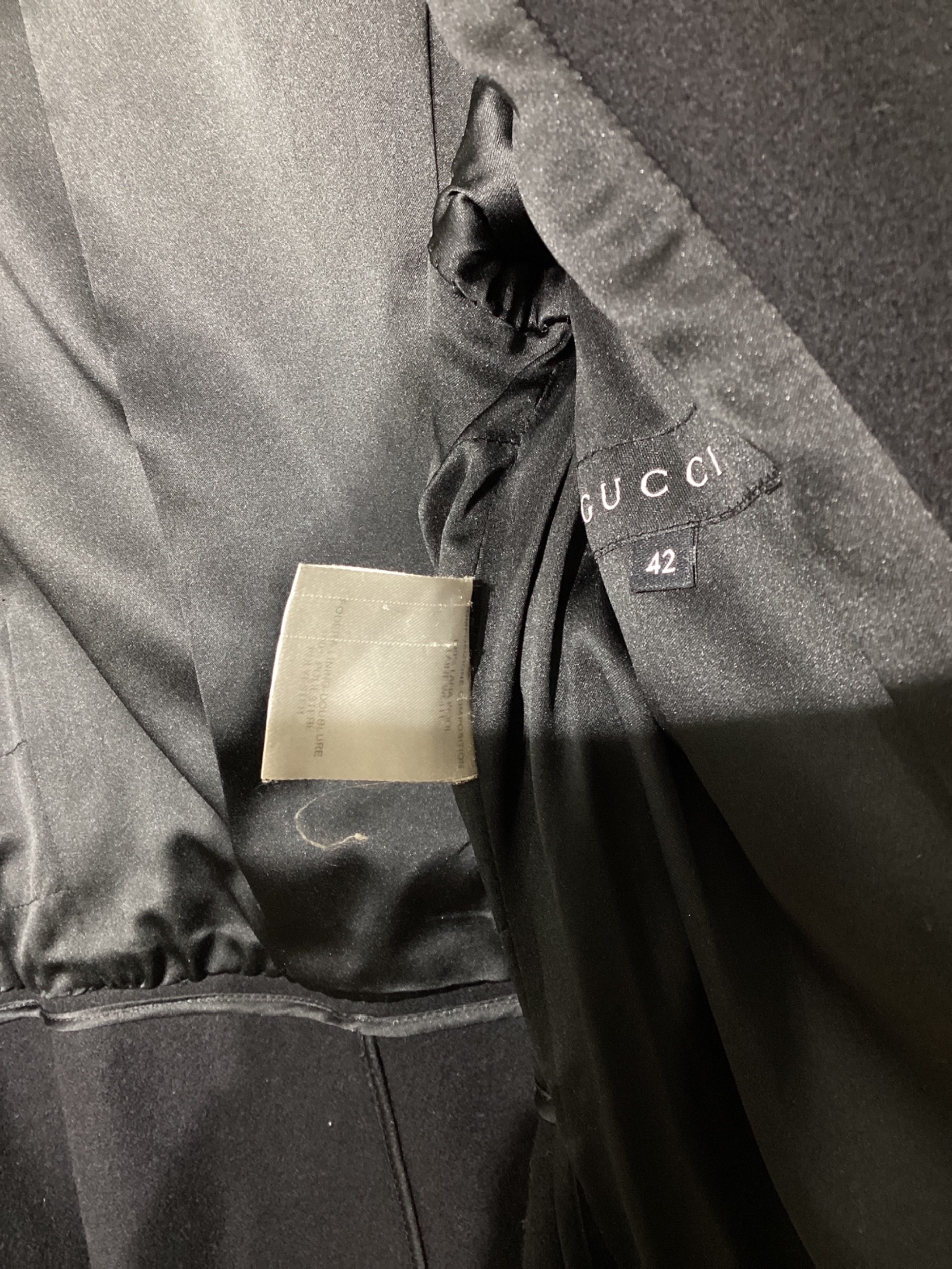 中古・古着通販】GUCCI (グッチ) Pコート ブラック サイズ:42