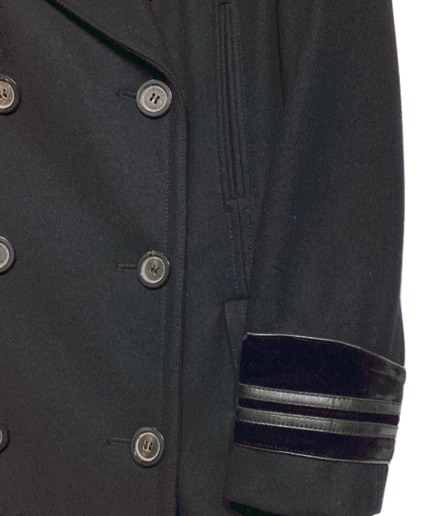 中古・古着通販】GUCCI (グッチ) Pコート ブラック サイズ:42