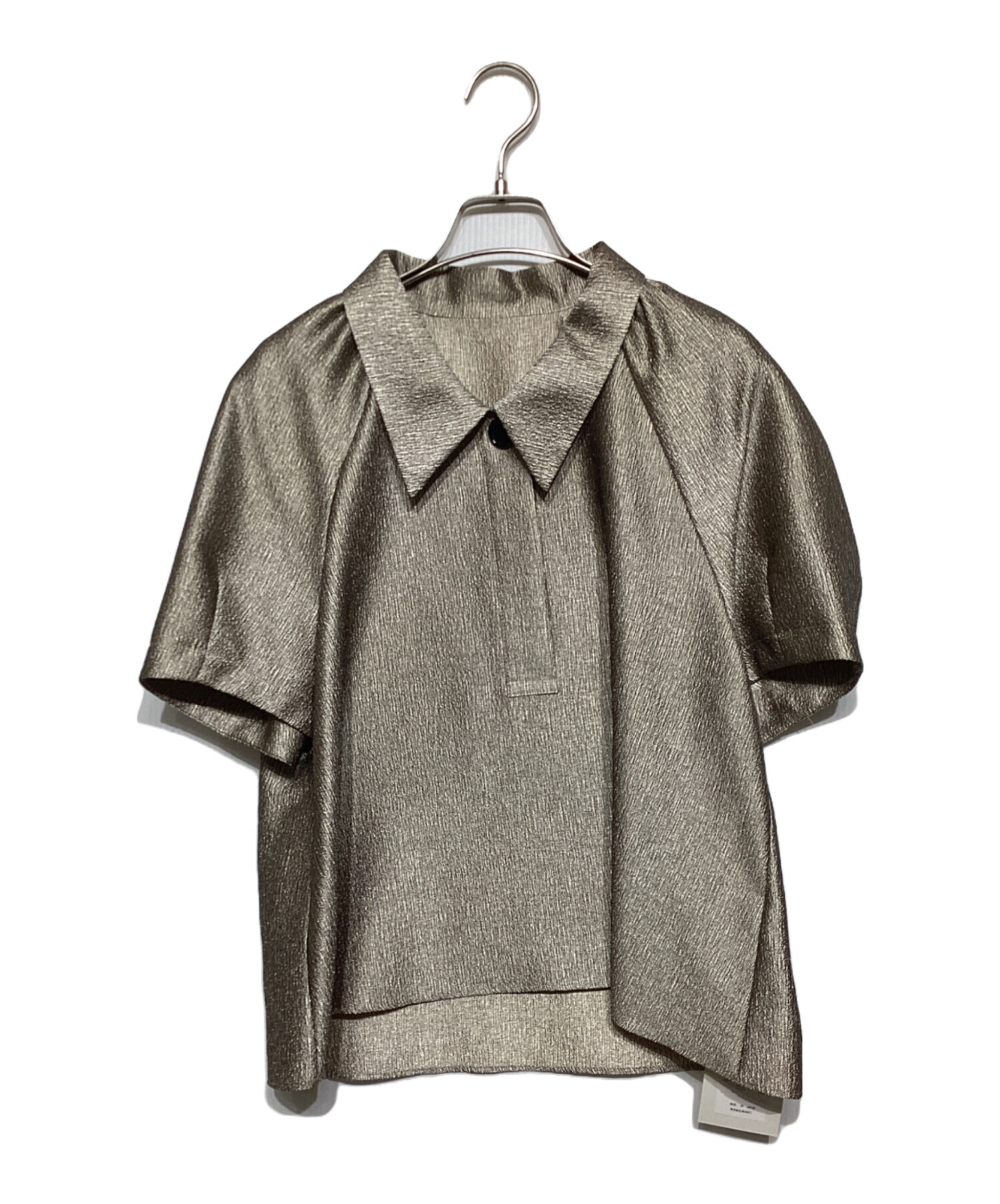 machatt メタリックパフスリーブブラウス