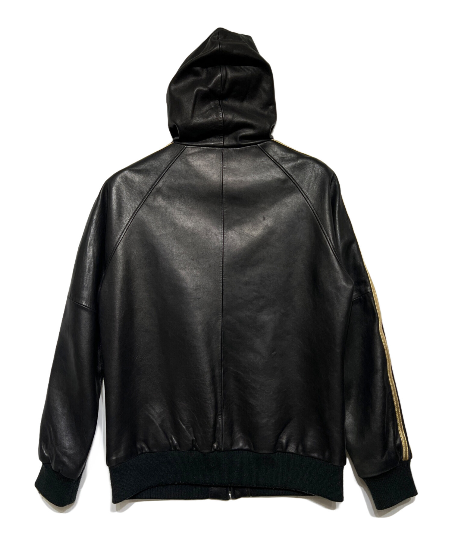 美品 Schott ラムレザー トラックジャケット サイズ M ブラック 中古・古着通販】Schott (ショット) ラムレザートラックジャケット