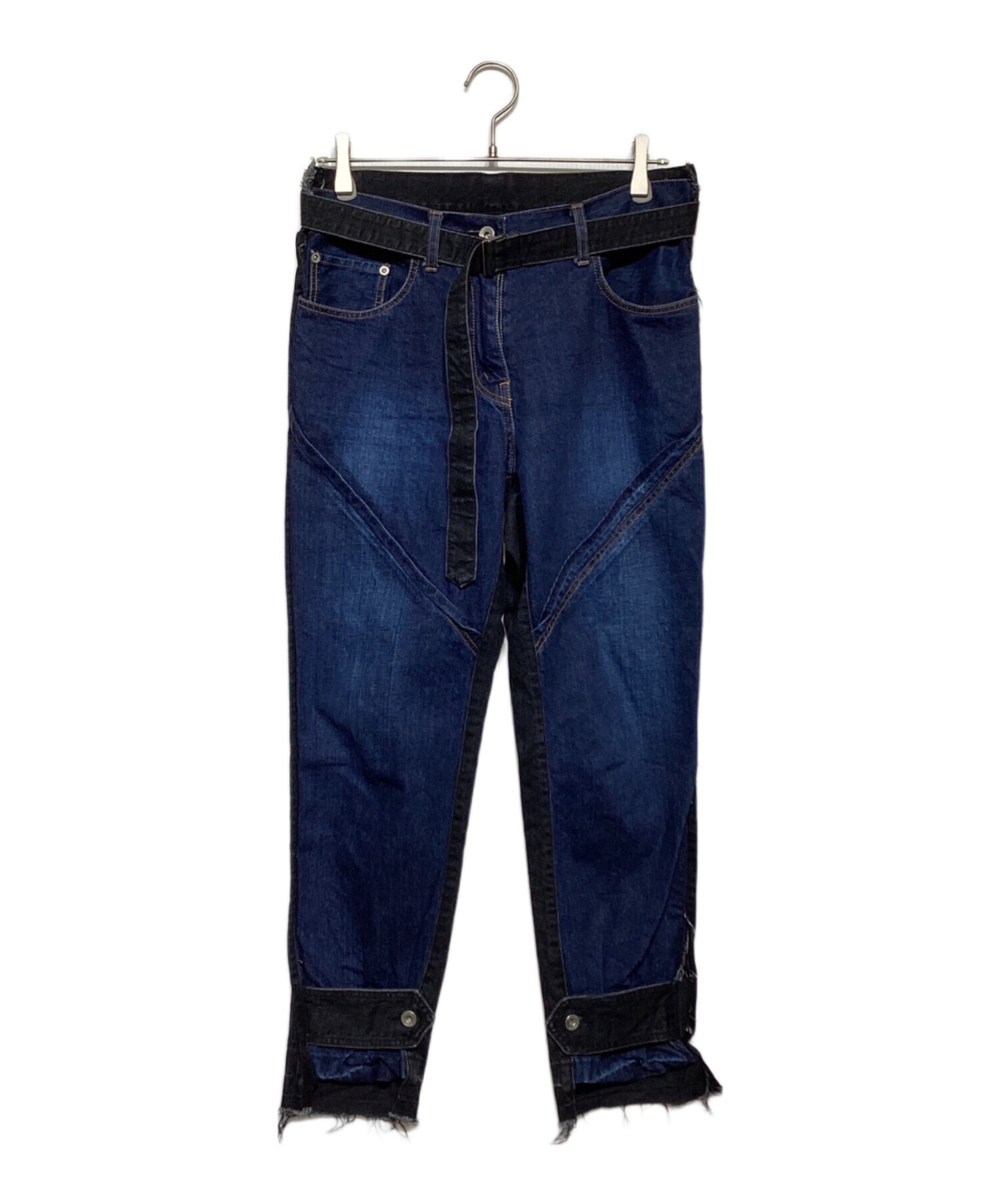 美品　sacai サカイ ドッキング ジージャン デニム インディゴ　フード 美品 sacai サカイ ドッキング ジージャン デニム インディゴ フード