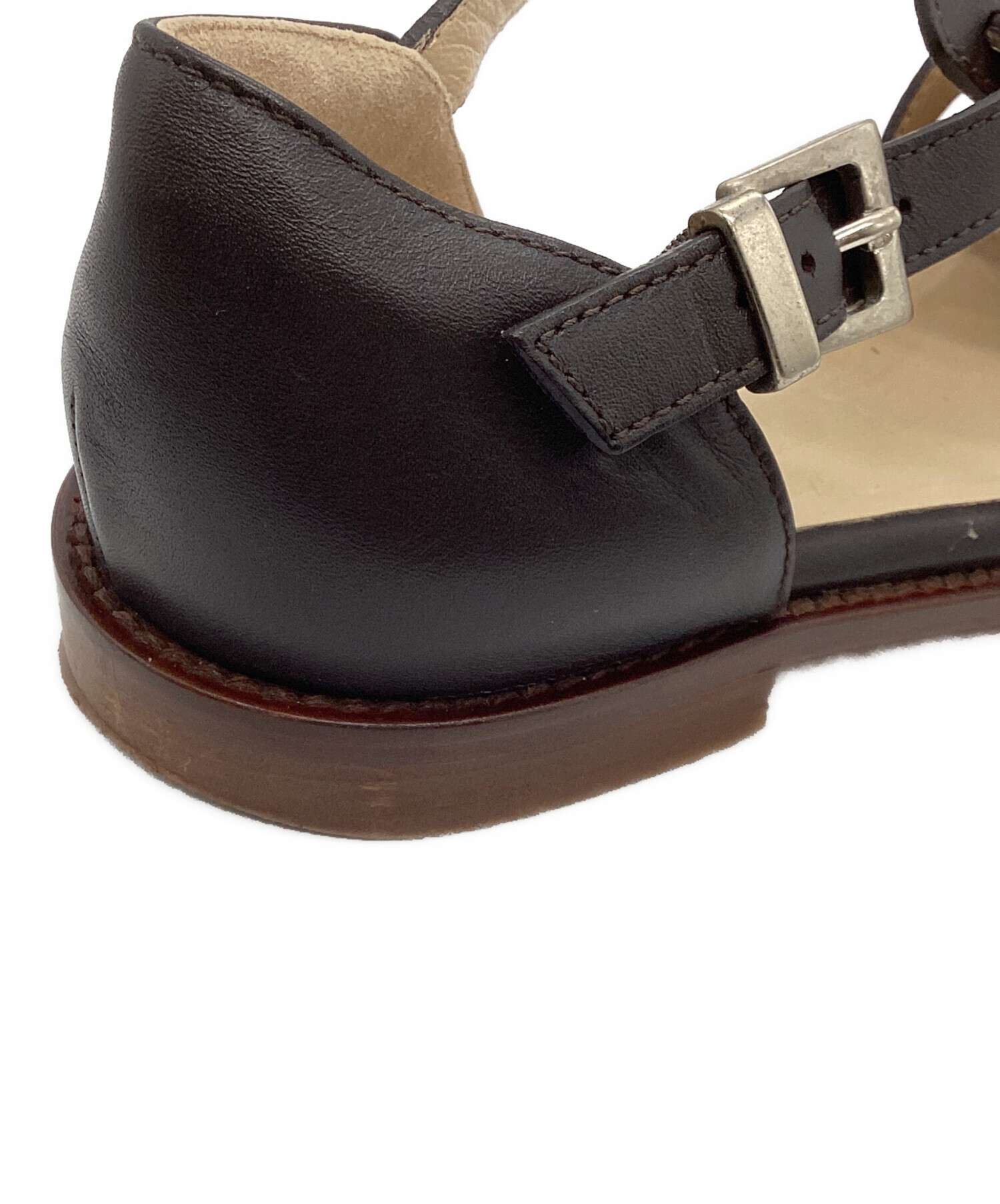 スティーブンアラン　グルカサンダル レザーメッシュ ブラウン 36 23cm Steven Alan スティーブンアラン LEATHER MESH SANDALS レザーメッシュ