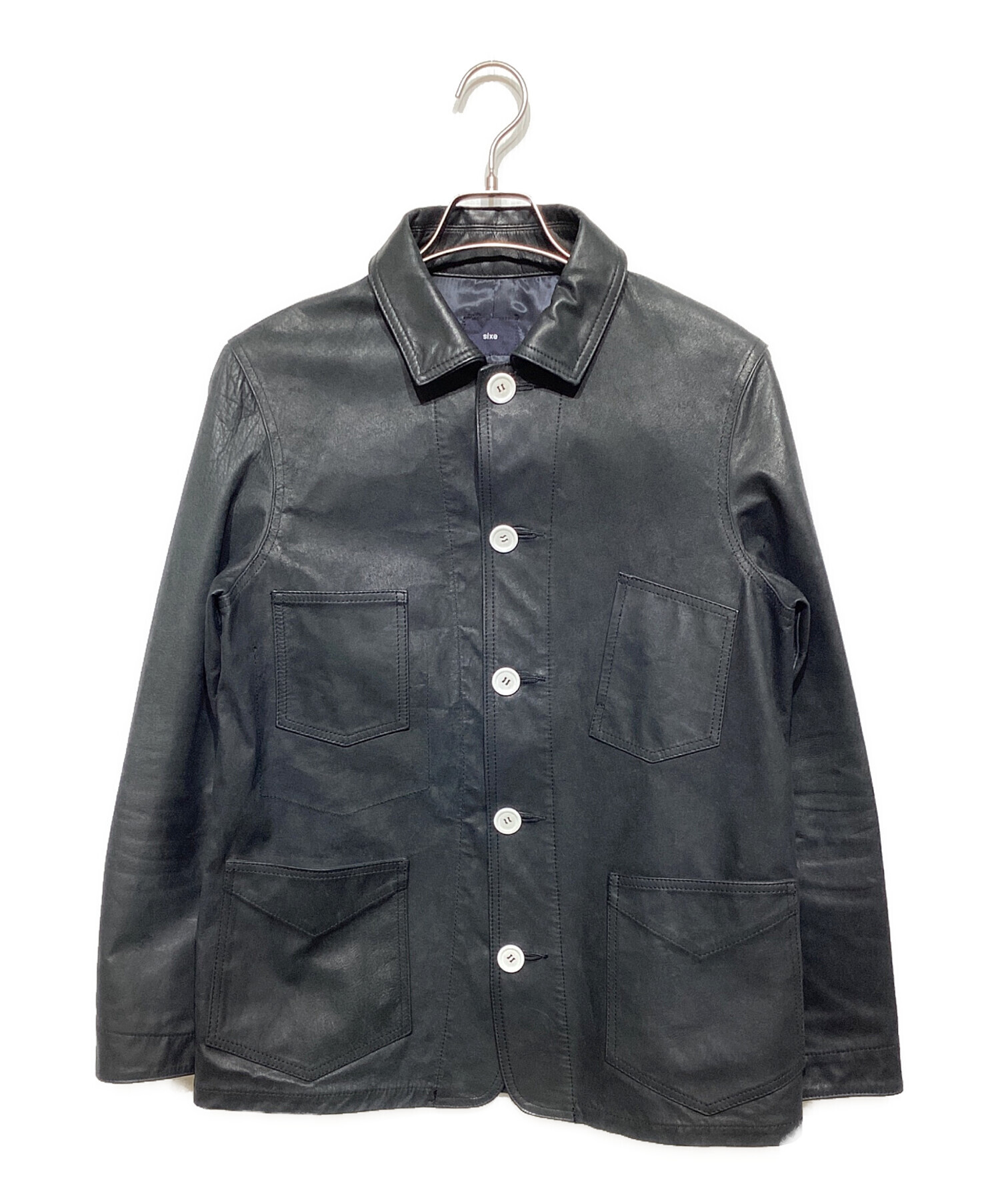 中古・古着通販】sixe (シックス) ホースレザージャケット ブラック 