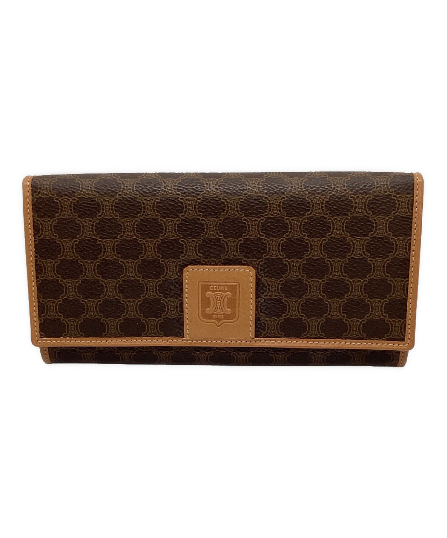 中古・古着通販】CELINE (セリーヌ) マカダム柄 長財布 ブラウン 