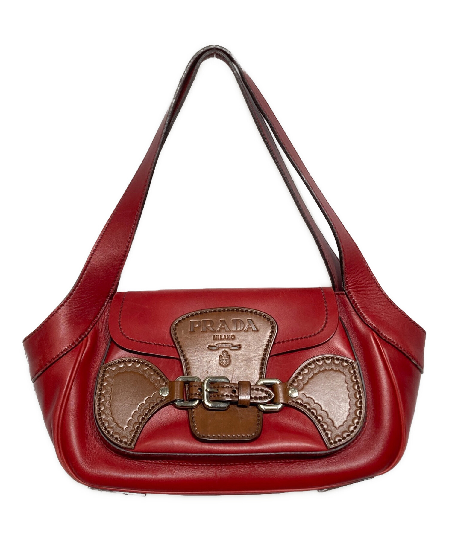 中古・古着通販】PRADA (プラダ) ワンショルダーバッグ レッド 