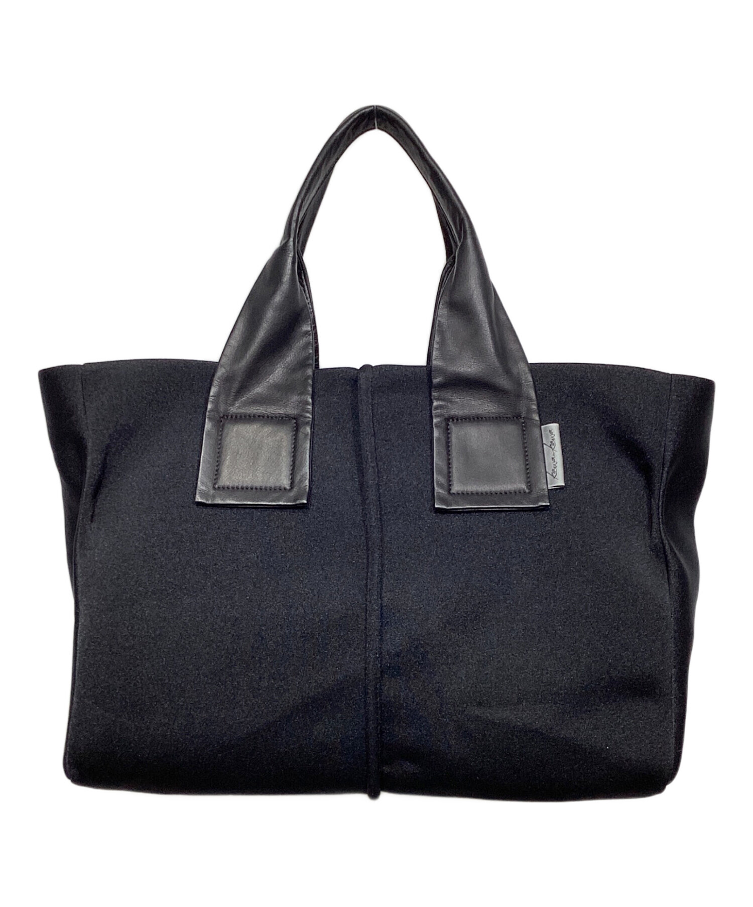 美品 カワカワ ビッグジップ トートバッグ カワカワ ブラック レザー