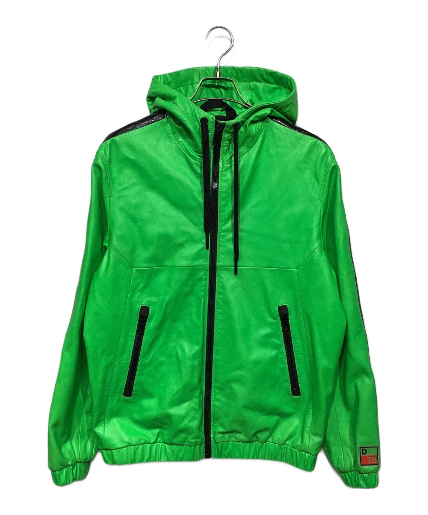 中古・古着通販】DIESEL (ディーゼル) レザーパーカー グリーン サイズ