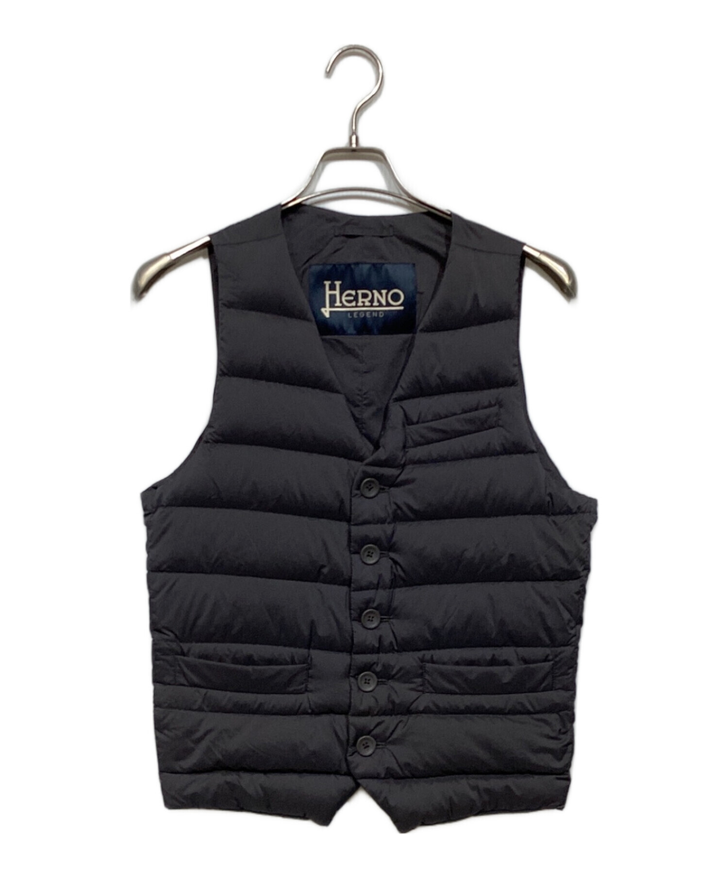 ヘルノダウンジレ 黒 46 Herno 黒(チャコールグレー)ダウンベスト ジレ 46