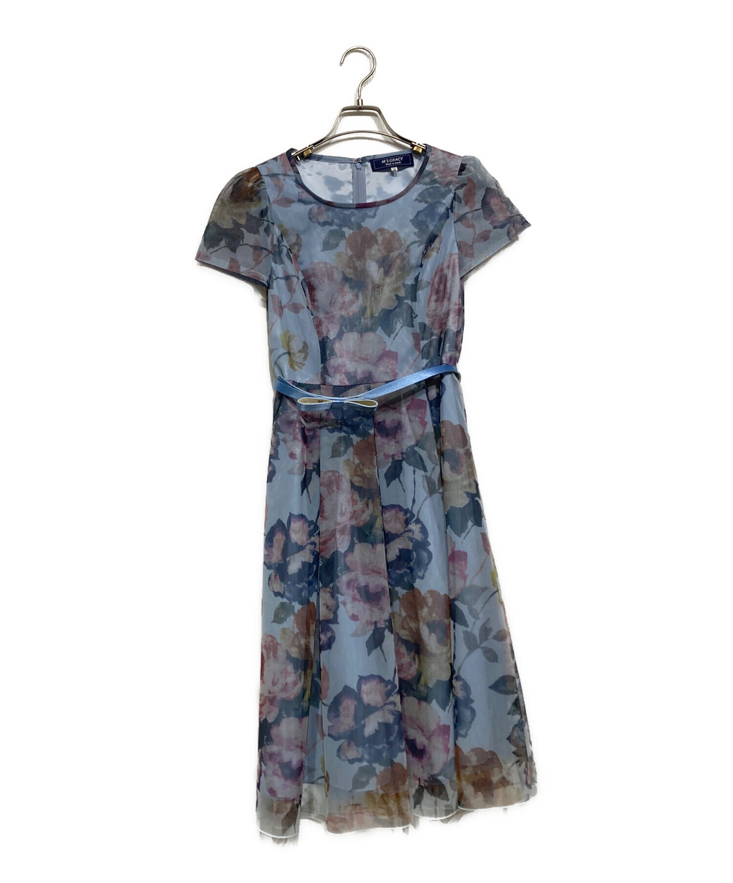 M'S GRACY　水色 刺繍入り 半袖ワンピース　新品未使用 中古・古着通販】M'S GRACY (エムズグレイシー) チュール