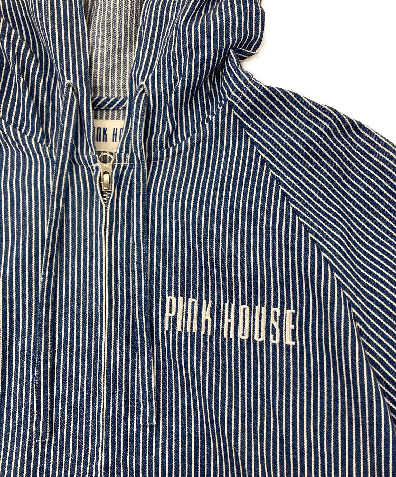 【試着のみ】ピンクハウス ロゴ刺繍 ダンガリー 薄手 ブルゾン/2023年 試着のみ】ピンクハウス ロゴ刺繍 ダンガリー 薄手 ブルゾン