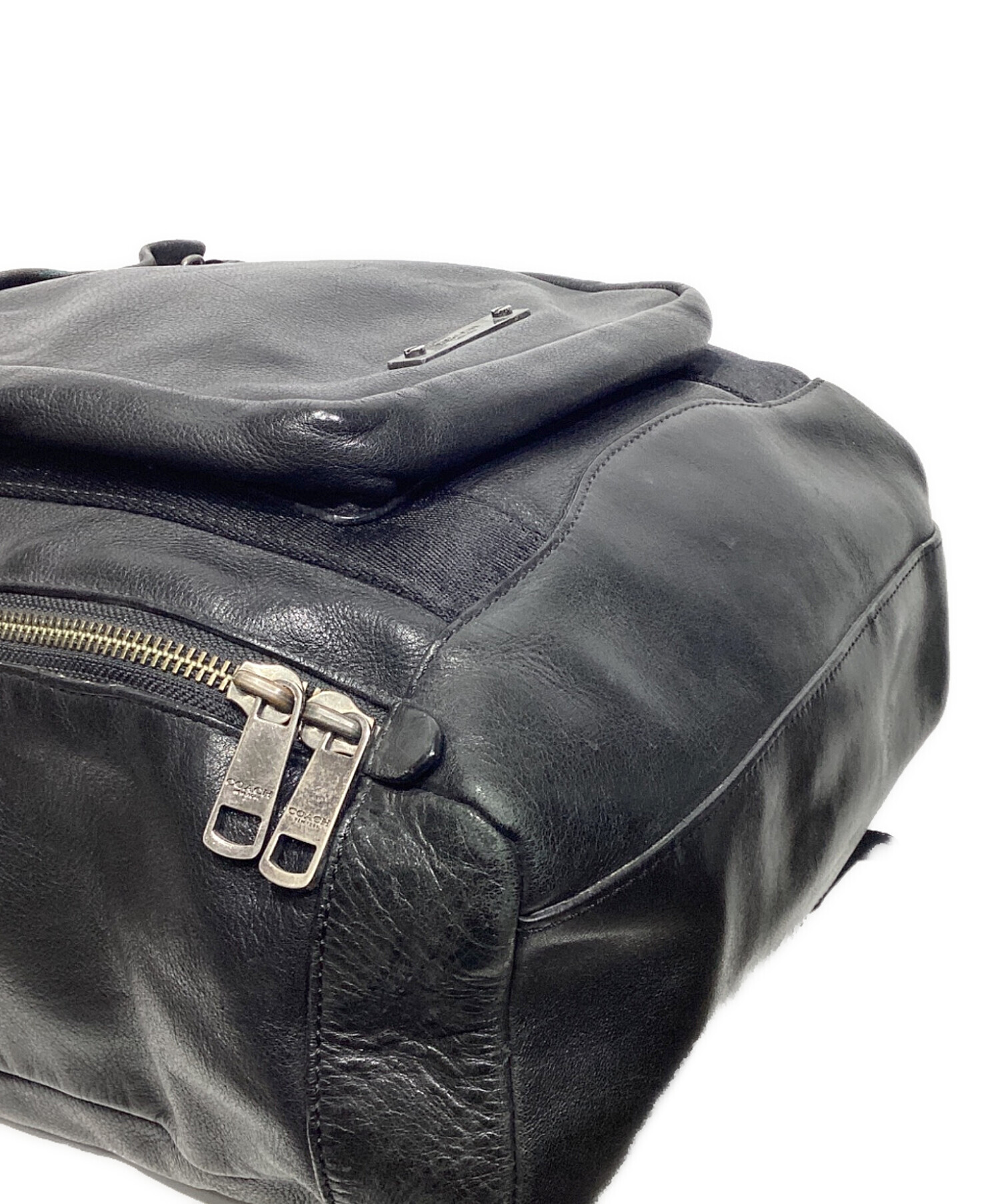 中古・古着通販】COACH (コーチ) レザーリュック J1393-71235 ブラック 