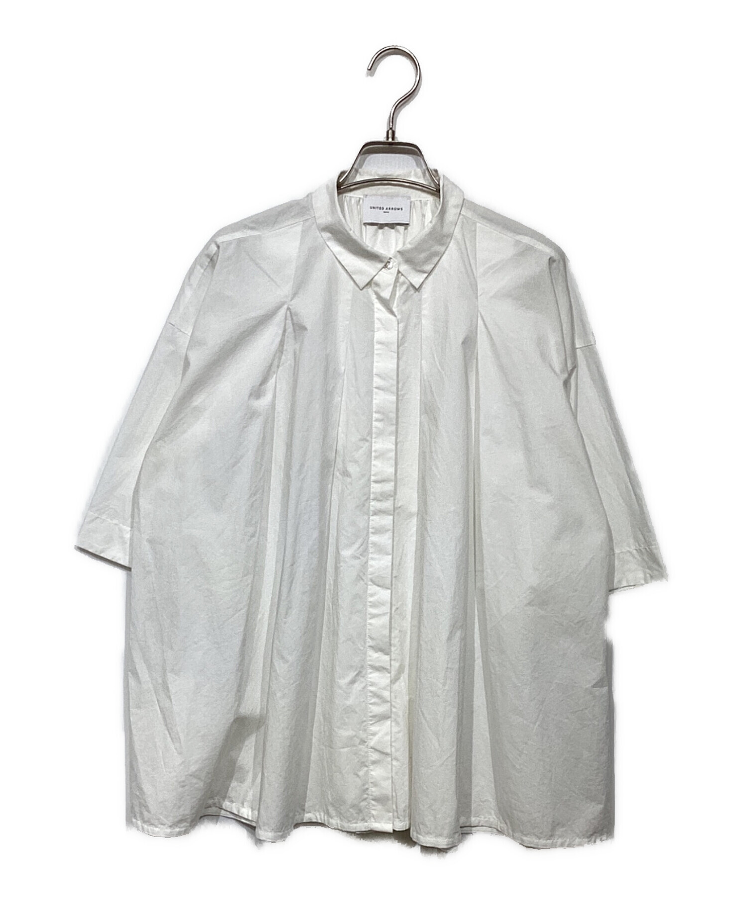 UNITED ARROWS ユナイテッドアローズ ホワイトタックフレアシャツ 