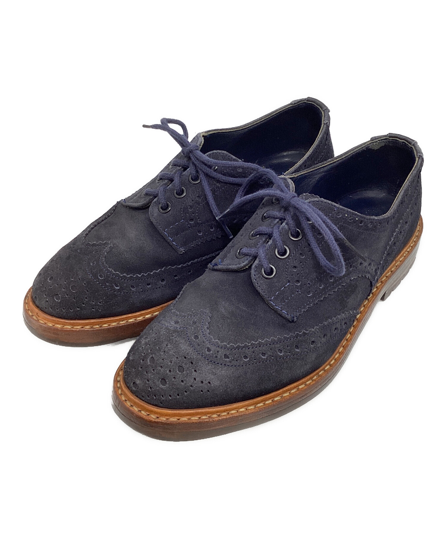 【Tricker's】ウィングチップ ネイビー×ブラウン 中古・古着通販】Tricker's (トリッカーズ) ウィングチップシューズ