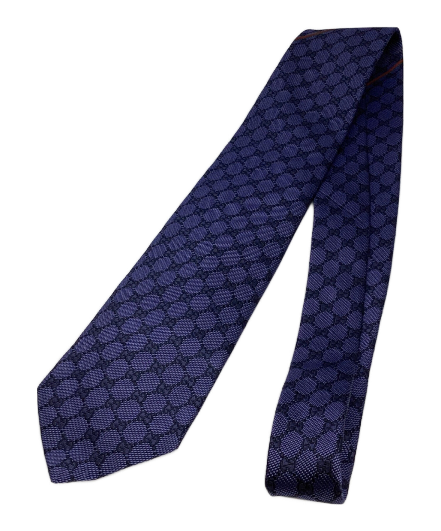 ꧁新品未使用꧂ グッチ ネクタイ GG柄 シェリーライン 現行モデル ネイビー 中古・古着通販】GUCCI (グッチ) シェリーライン GG柄 ネクタイ