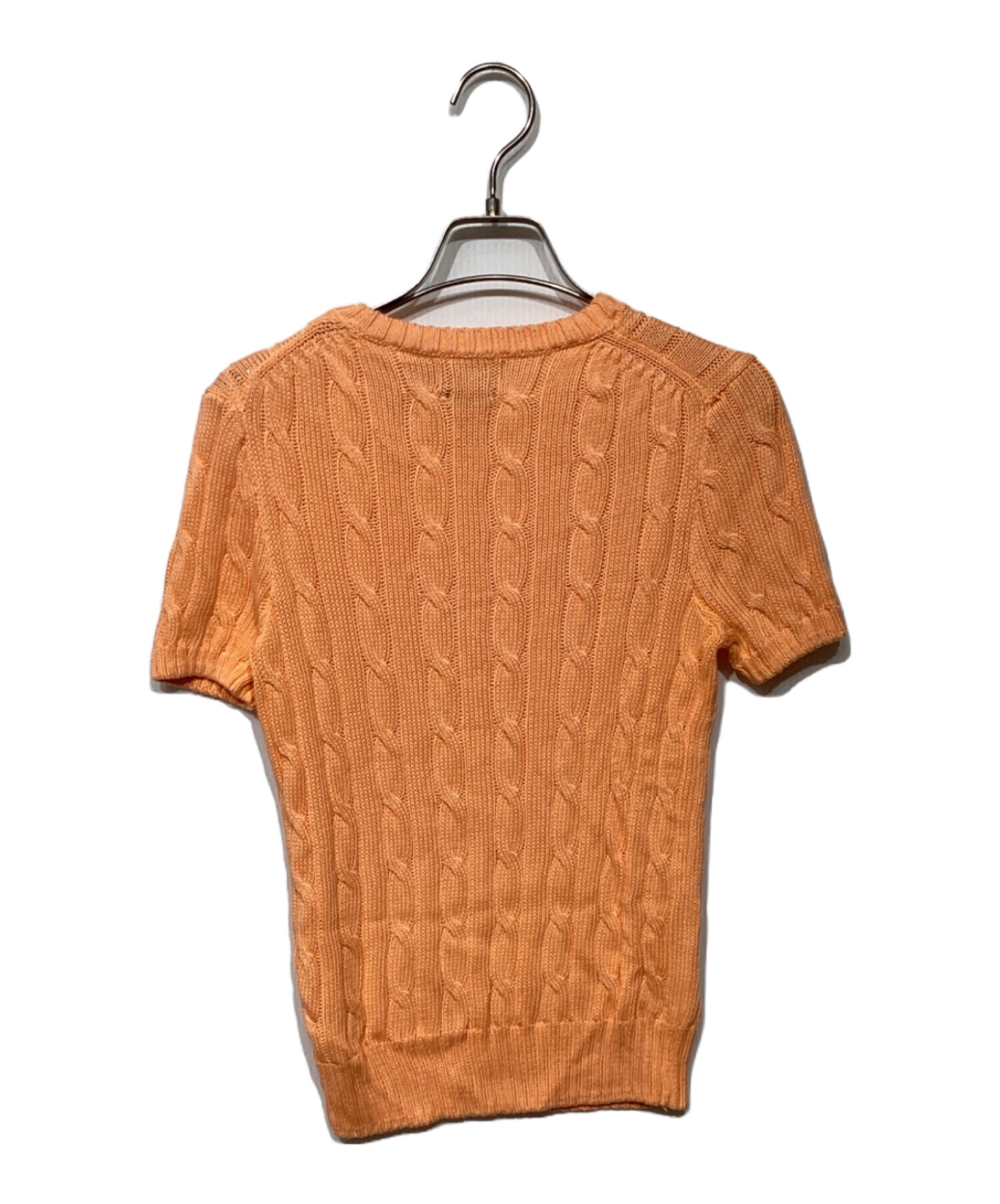 Polo by Ralph Lauren オレンジ ケーブルニット 半袖セーター
