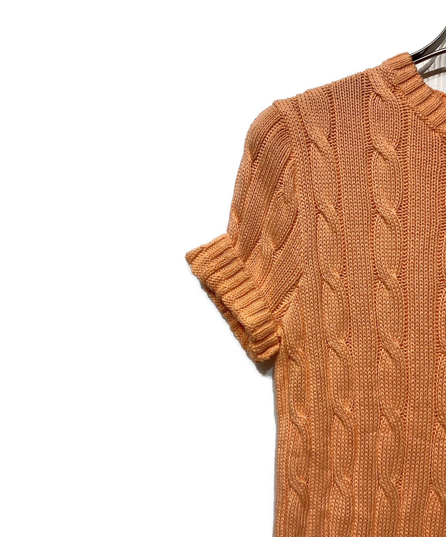 美品 POLO RALPH LAUREN ポケット付き ケーブルニット オレンジ 中古・古着通販】POLO RALPH LAUREN (ポロ・ラルフローレン) ポケット