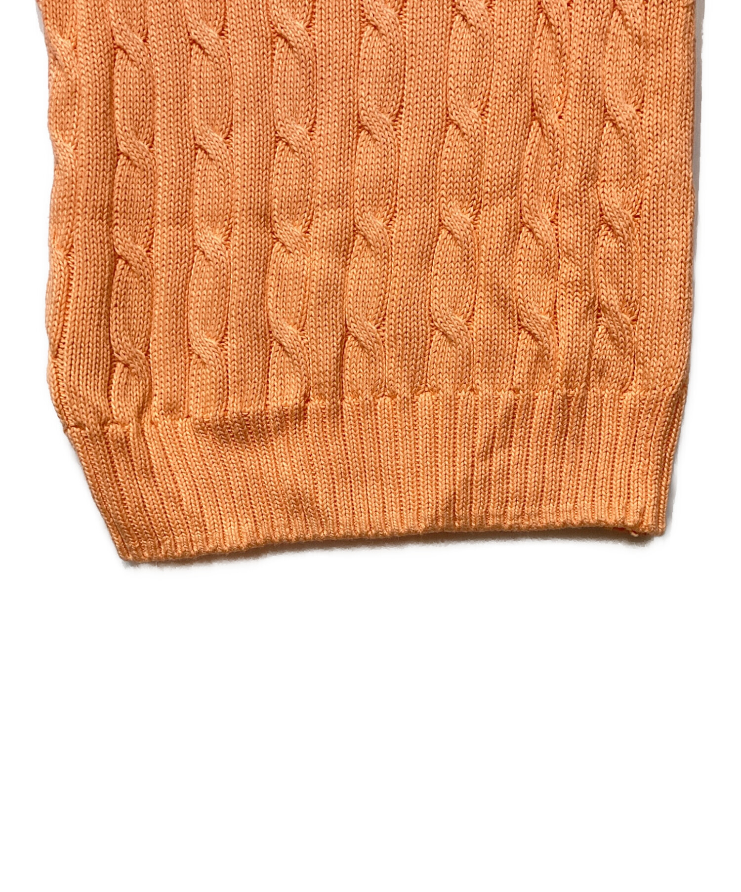 美品 POLO RALPH LAUREN ポケット付き ケーブルニット オレンジ 中古・古着通販】POLO RALPH LAUREN (ポロ・ラルフローレン) ポケット