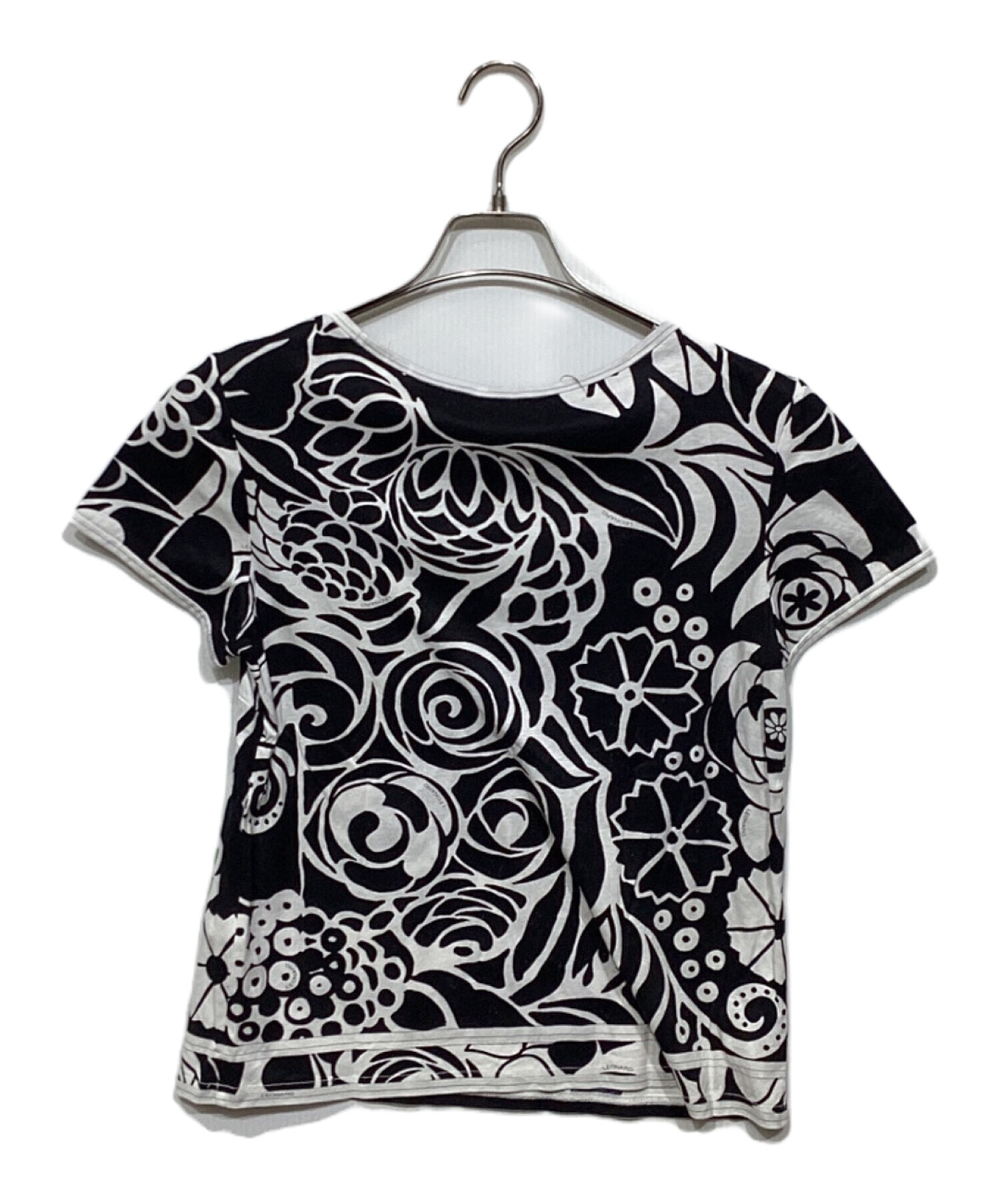 51c13 LEONARD レオナール 美しい花柄プリント 半袖Tシャツ レオナール 