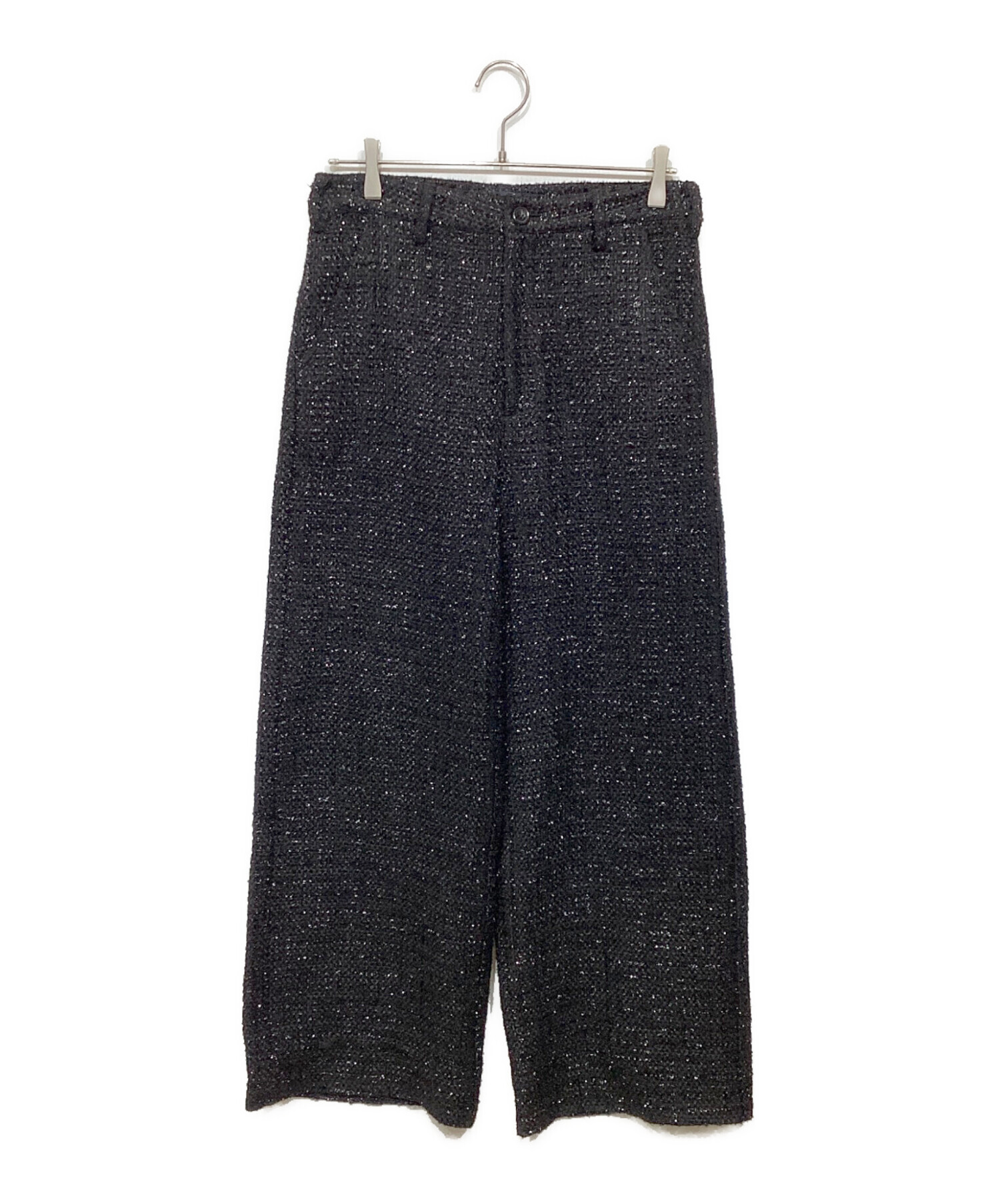 SHIKITARI SPARKLE LAME TWEED PANTS BLACK shikitari SPARKLE LAME