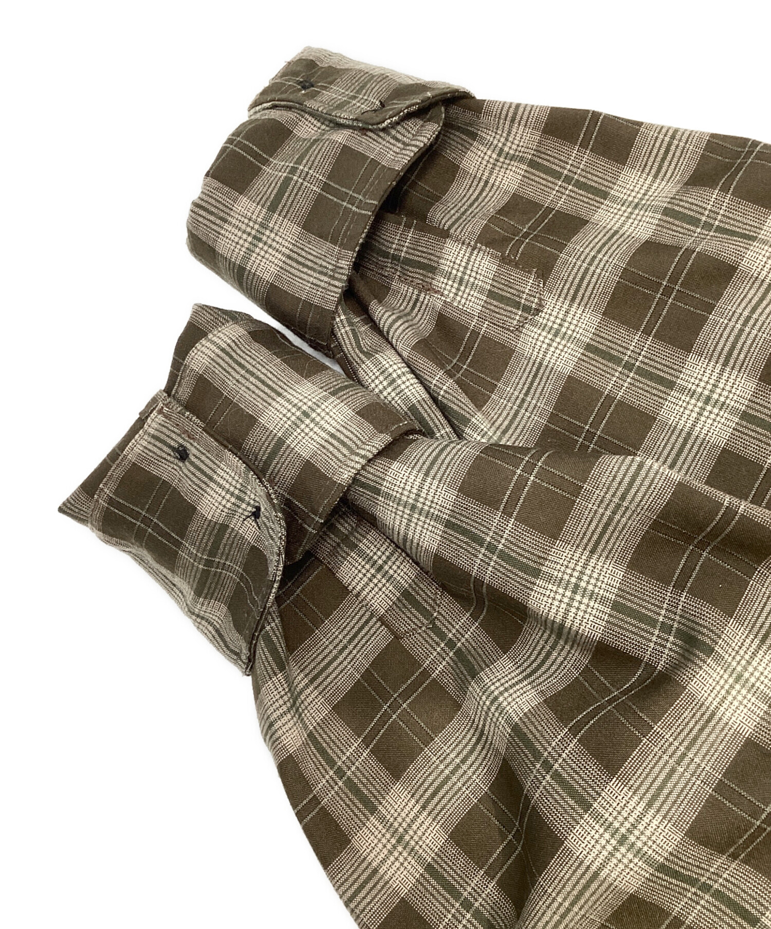 anukeアンヌークCheck Over Shirts ベージュ