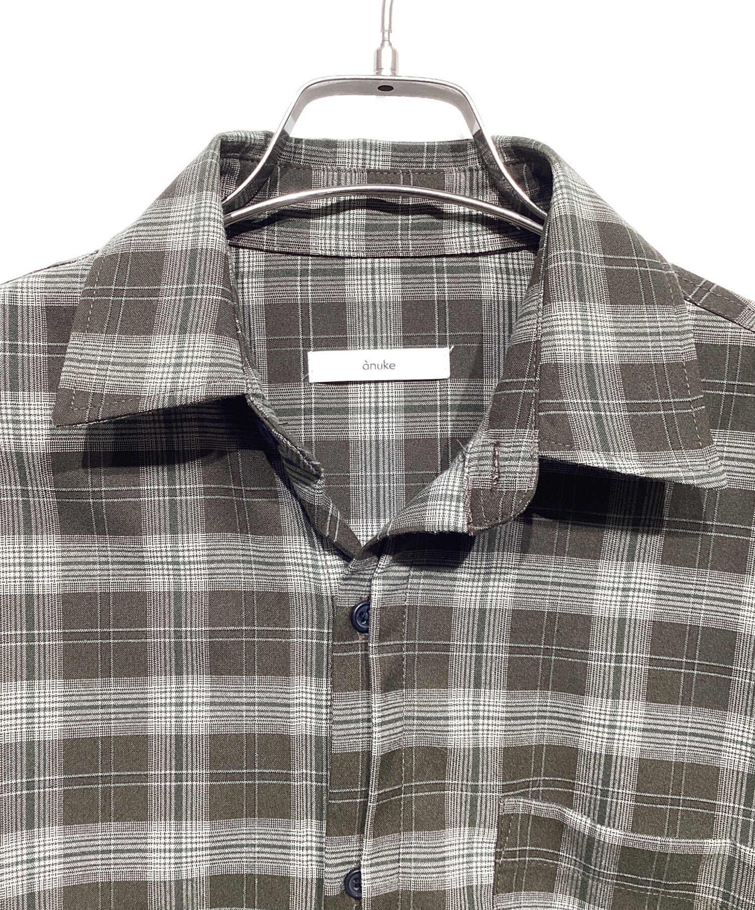 中古・古着通販】anuke (アンヌーク) Check Over Shirts ブラウン 
