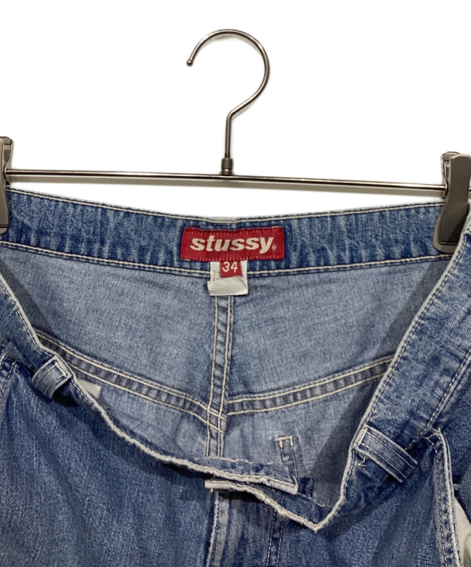 中古・古着通販】stussy (ステューシー) ハーフカーゴデニムパンツ 
