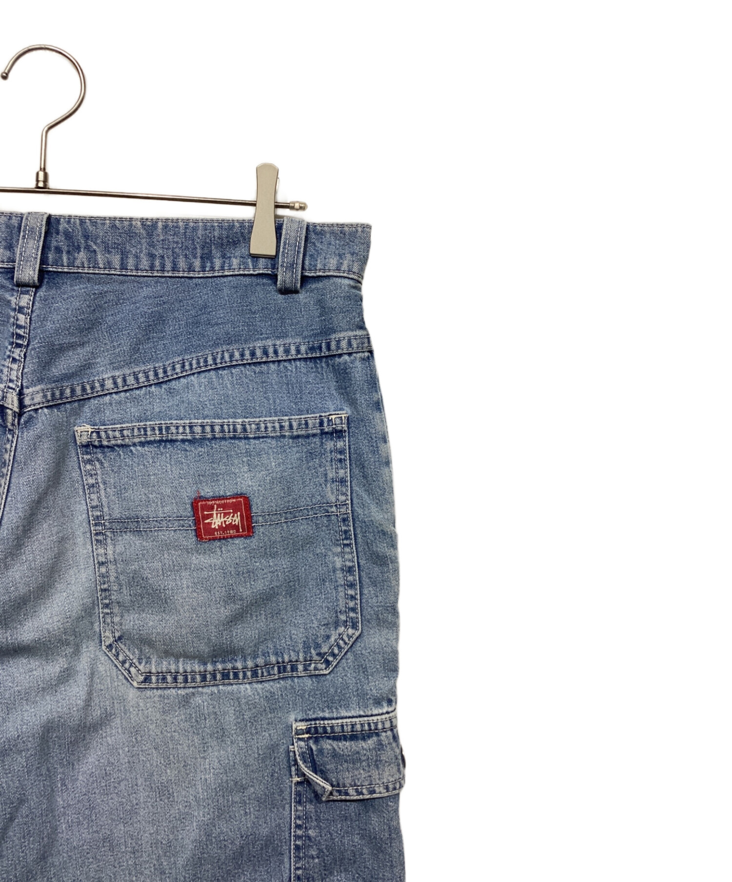 中古・古着通販】stussy (ステューシー) ハーフカーゴデニムパンツ