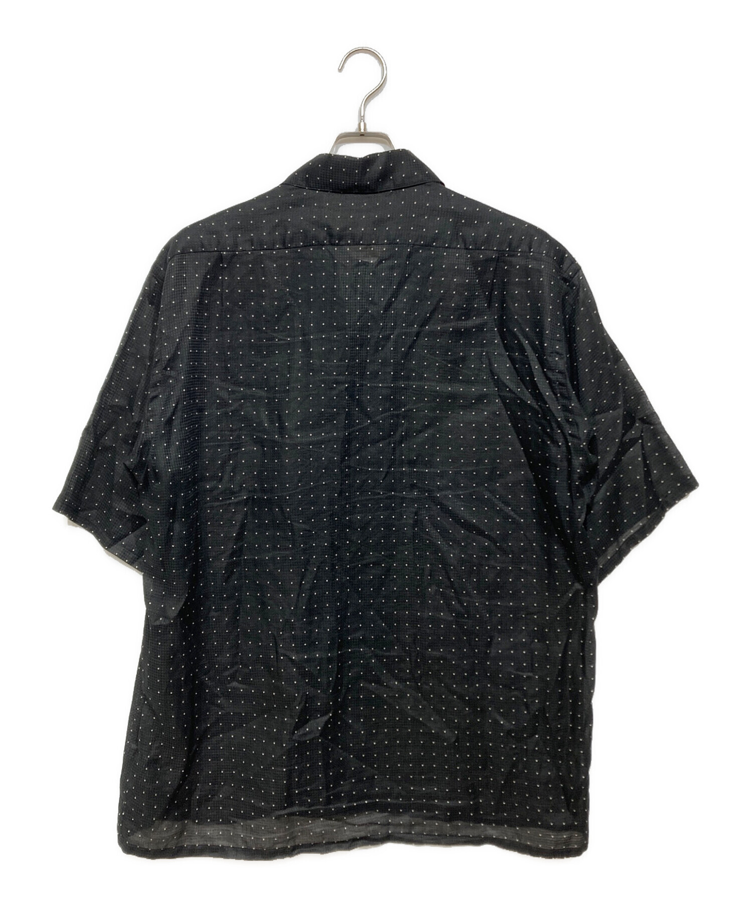 blurhms ブラック ドット柄シャツ 中古・古着通販】BLURHMS (ブラームス) 24SS Square Dot Open-collar
