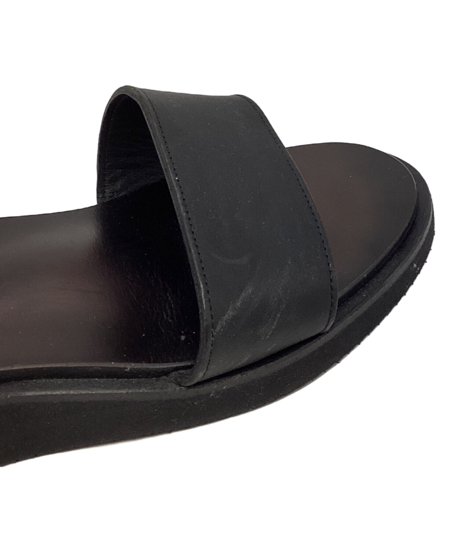 中古・古着通販】FOOTWORKS (フットワークス) レザーサンダル ブラック