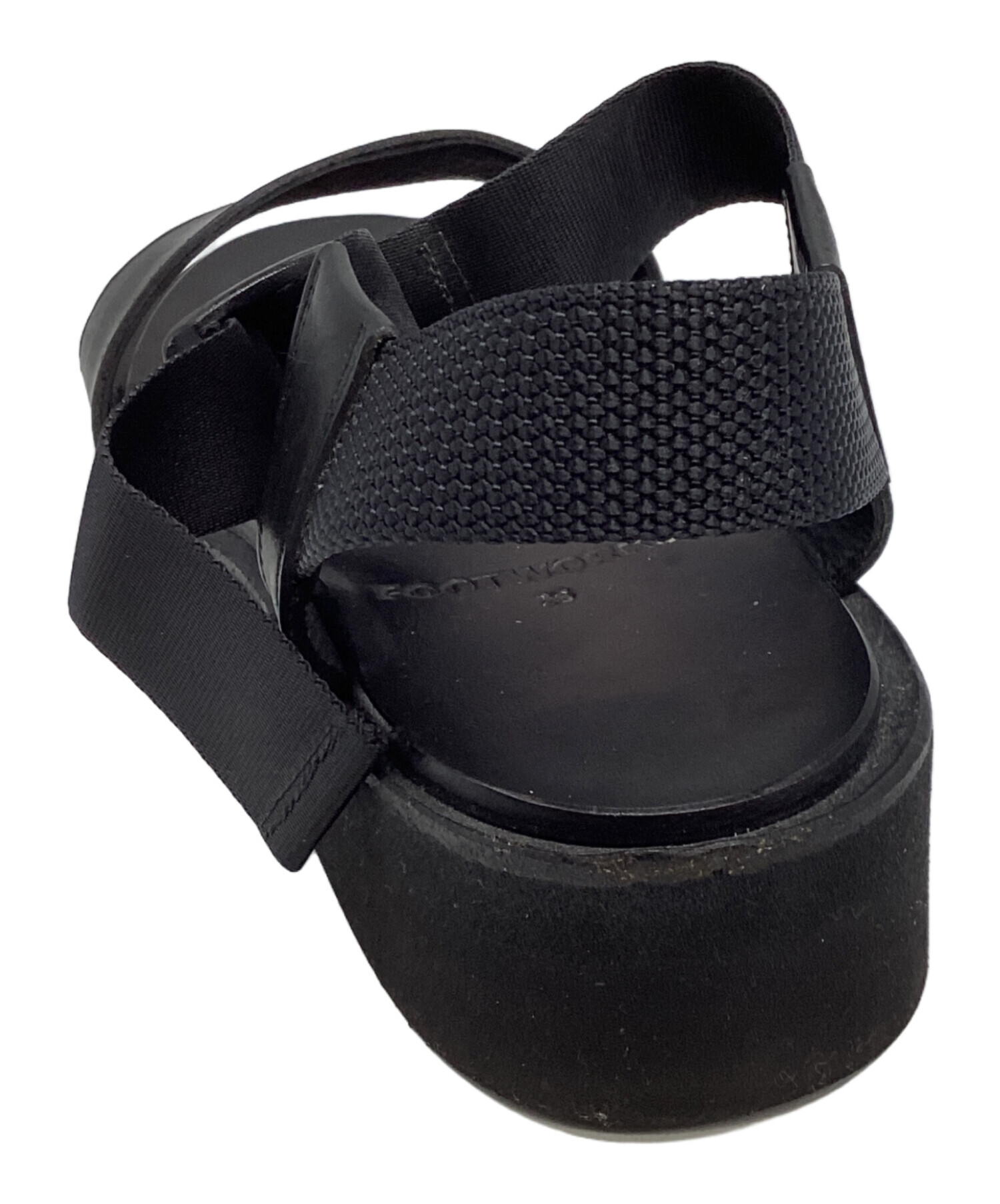 未使用　フットワークス　サンダル　25cm 中古・古着通販】FOOTWORKS (フットワークス) レザーサンダル ブラック