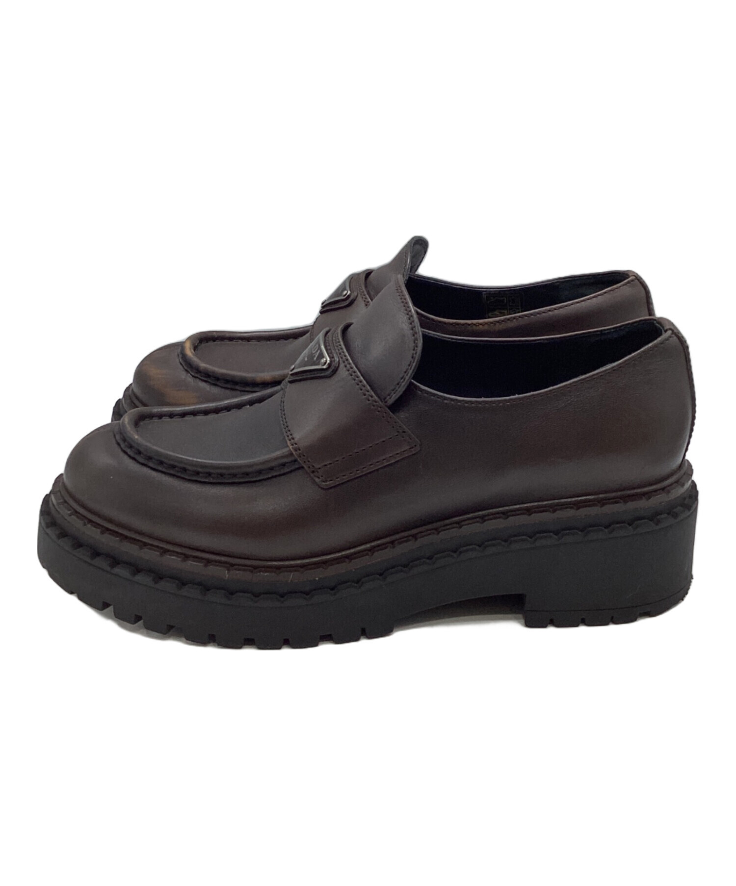 中古・古着通販】PRADA (プラダ) レザーローファー 1D1850 ブラウン