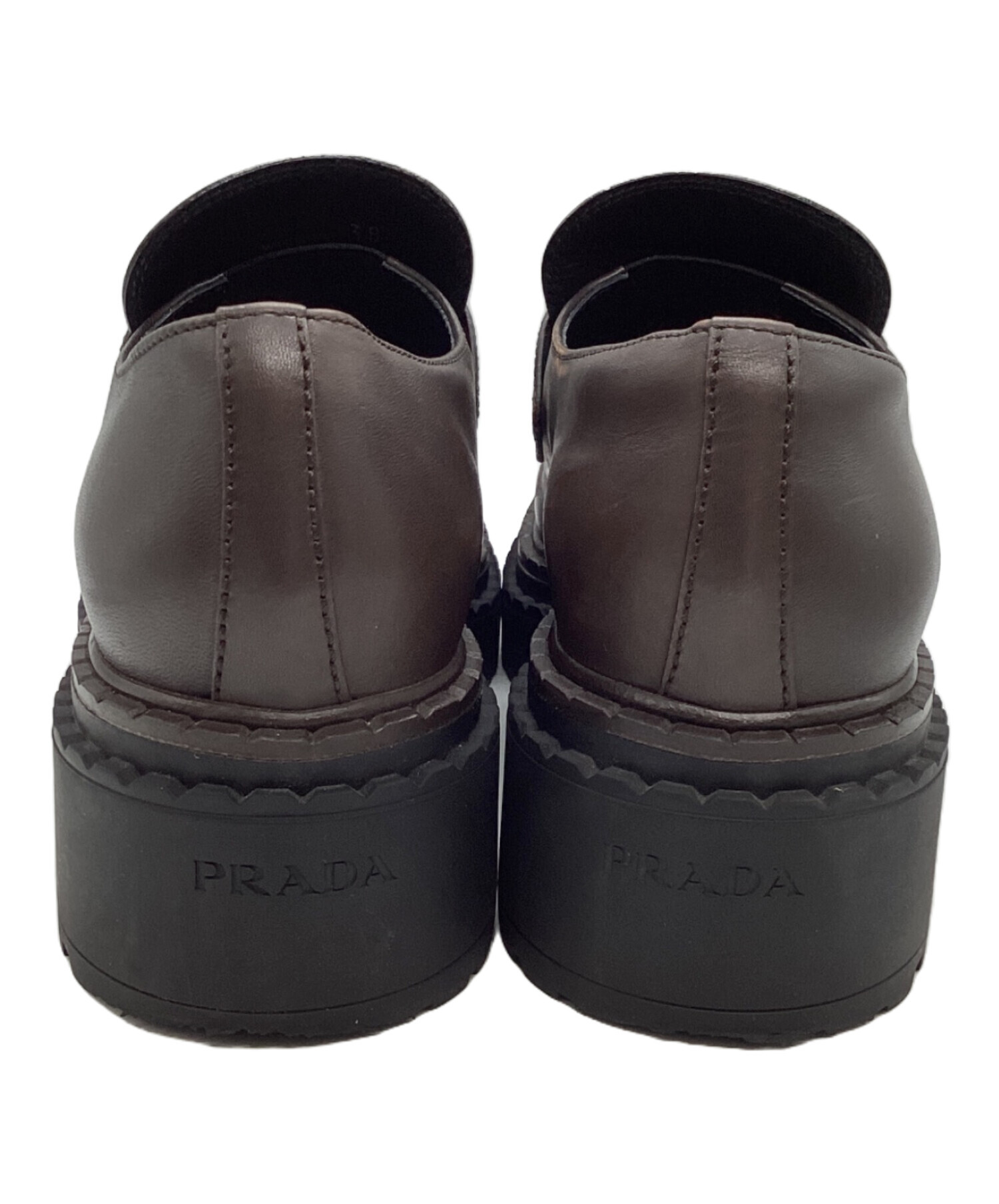 PRADA プラダ　ローファー 中古・古着通販】PRADA (プラダ) レザーローファー 1D1850 ブラウン