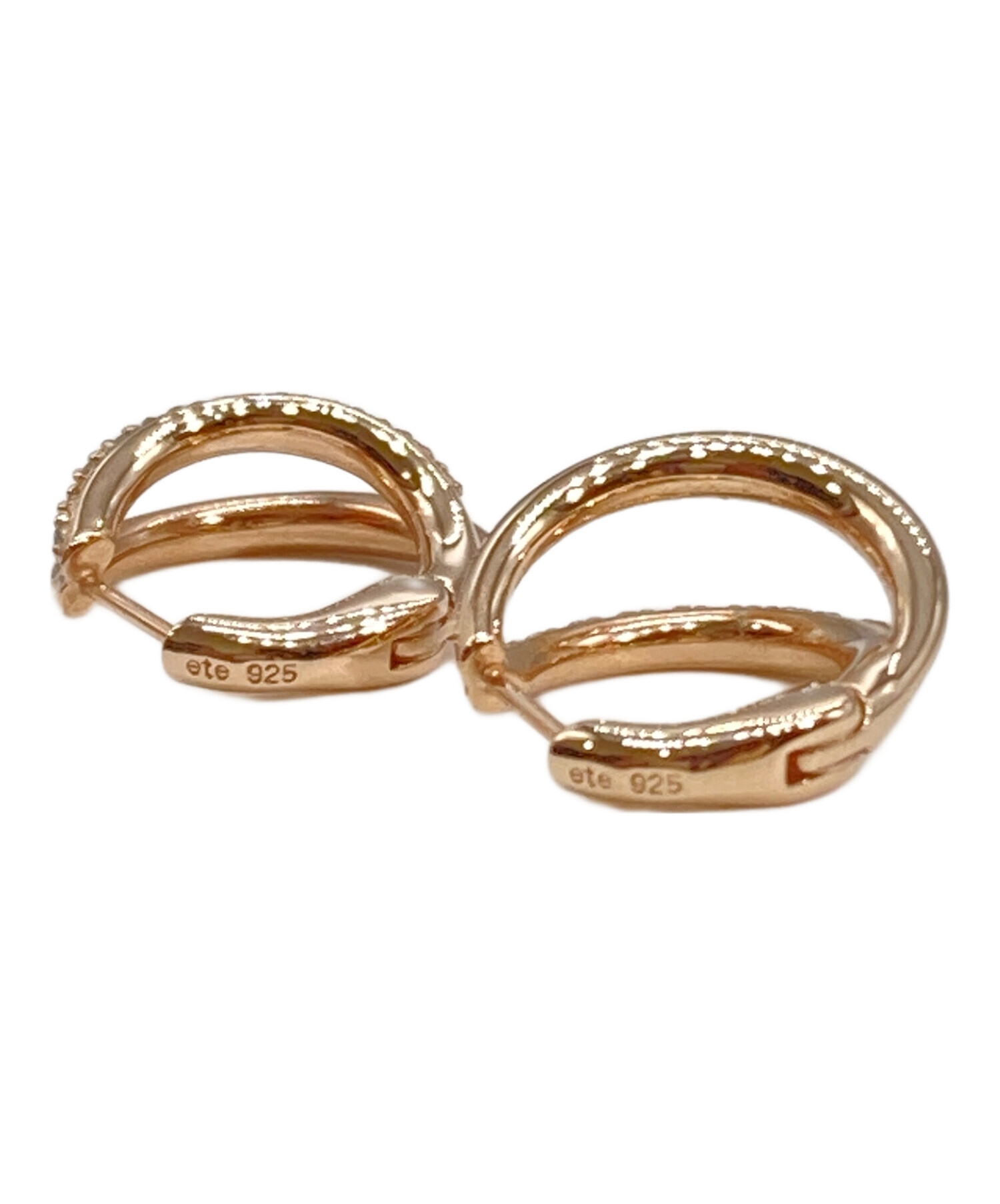 ete ビジューハグピアス　ピンクゴールド 中古・古着通販】ete (エテ) ビジューハグピアス ピンクゴールド