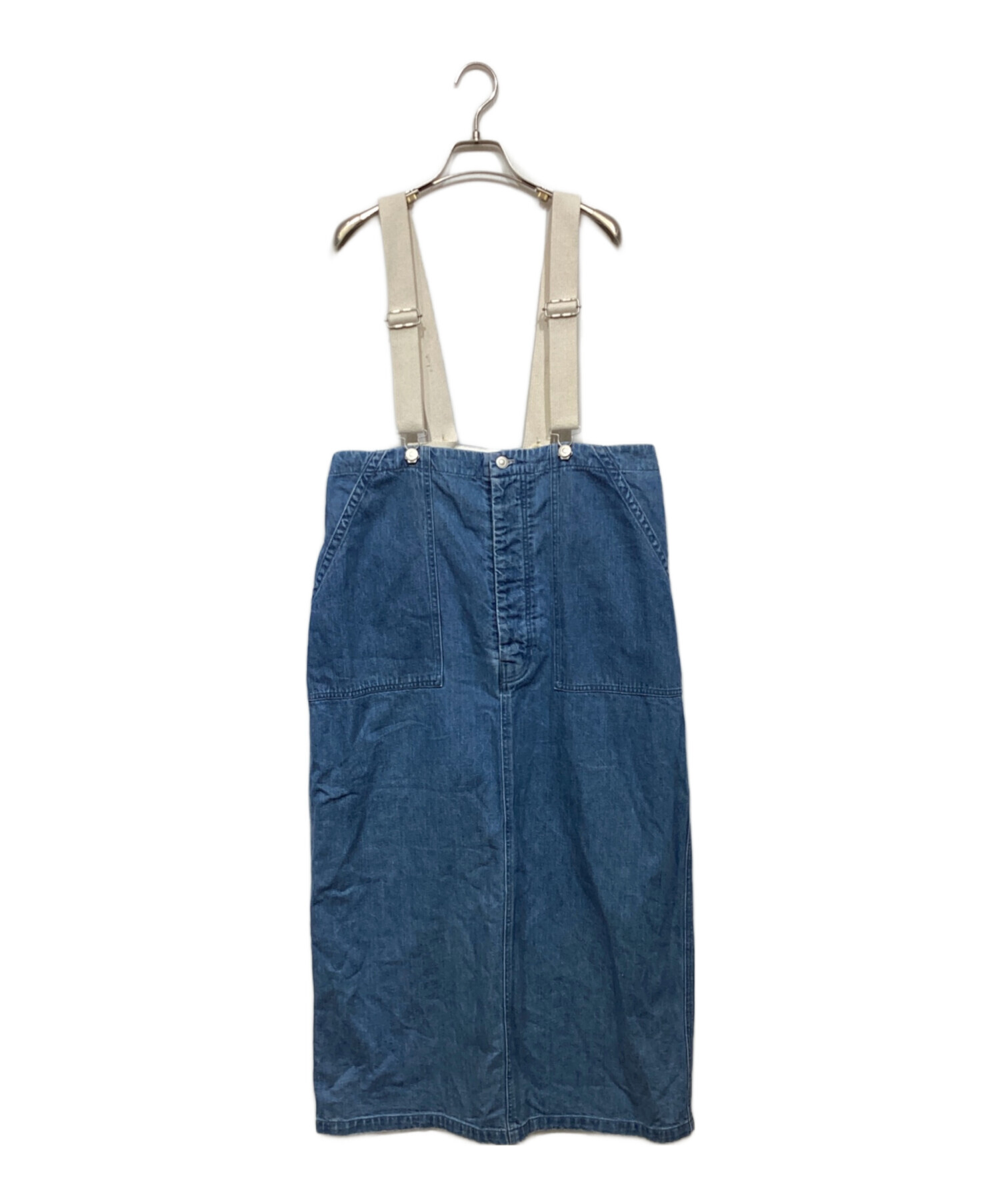 美品✨nest robe ネストローブ デニムデッキサロペット ゆったり 近年 nest Robe ネストローブ デニムデッキサロペット