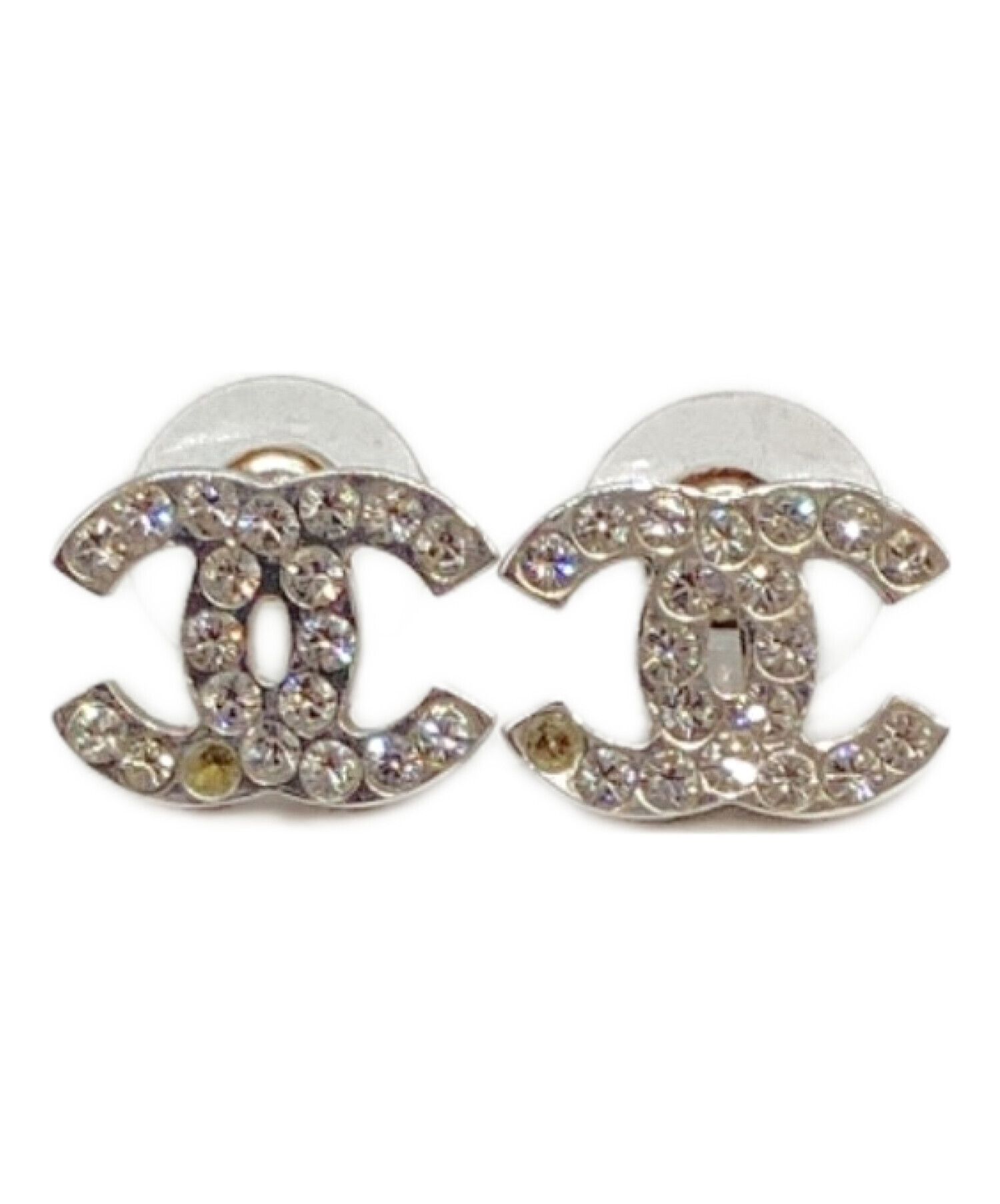 CHANEL シャネル ココマーク ラインストーンピアス vintage 正規品 中古・古着通販】CHANEL (シャネル) ココマーク ラインストーンピアス