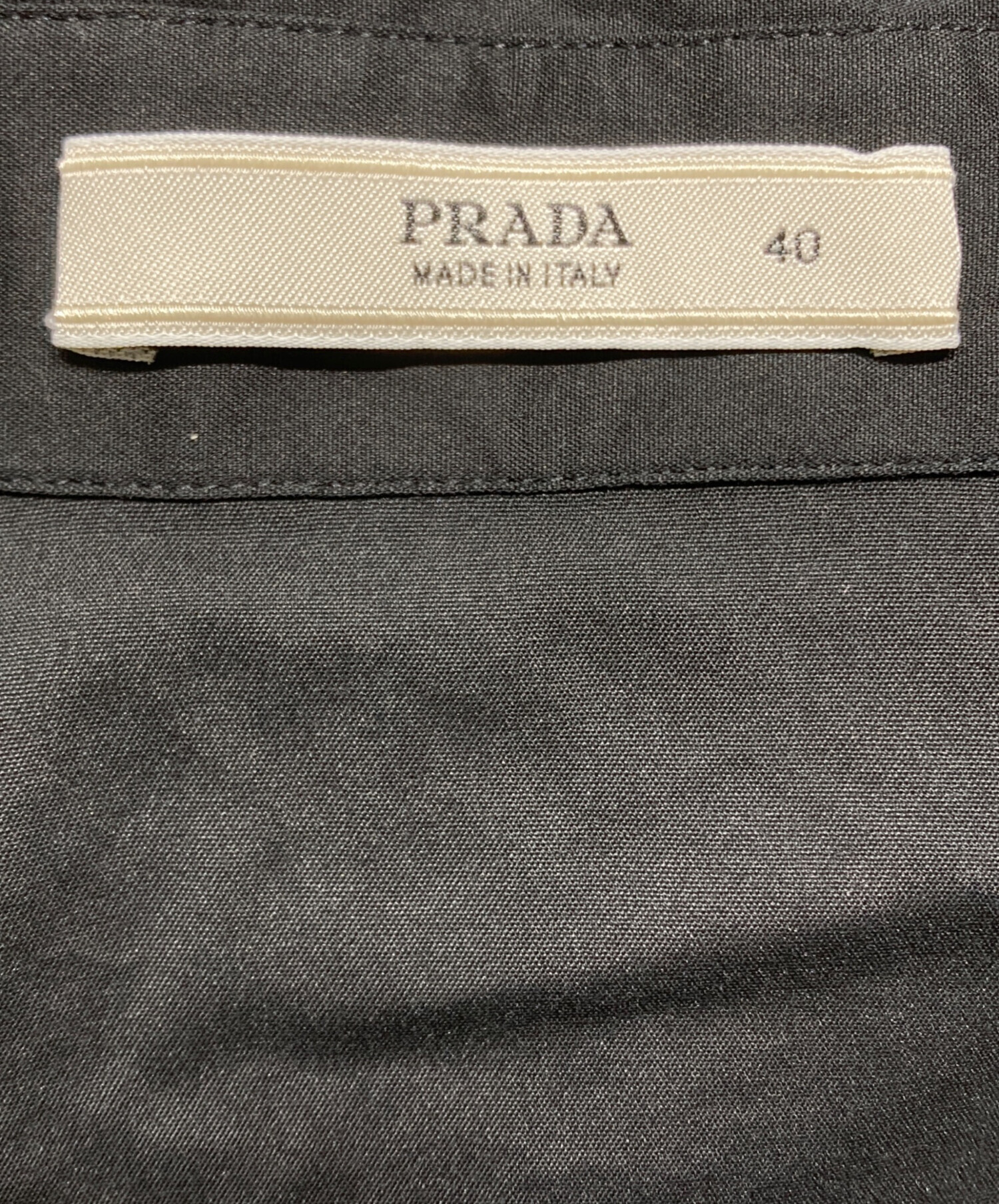 中古・古着通販】PRADA (プラダ) ストレッチシャツ ブラック サイズ:40 
