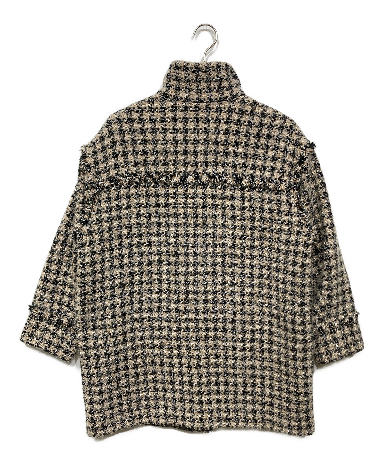 Ballsey ミックスハウンドトゥースツイード スタンドカラーコート