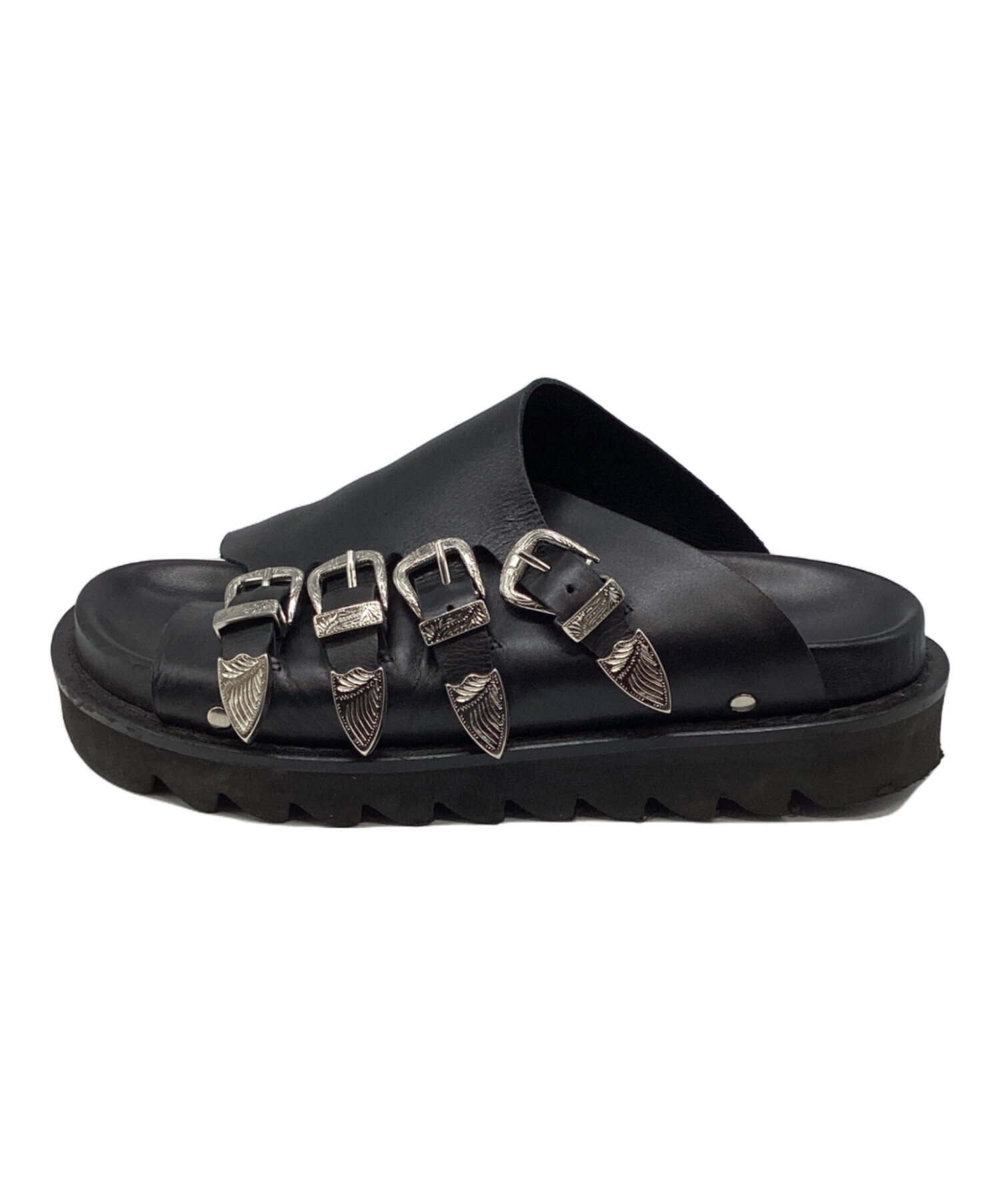 中古・古着通販】TOGA (トーガ) レザーバックルベルトサンダル