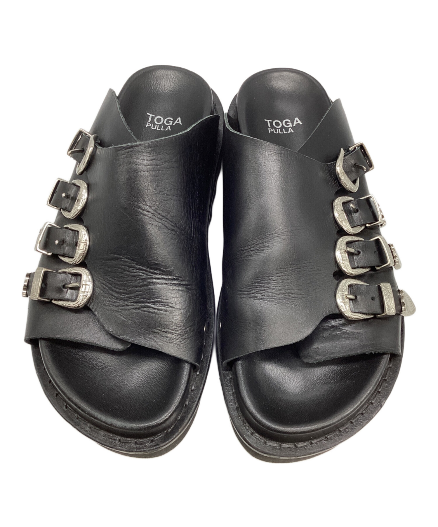 中古・古着通販】TOGA (トーガ) レザーバックルベルトサンダル