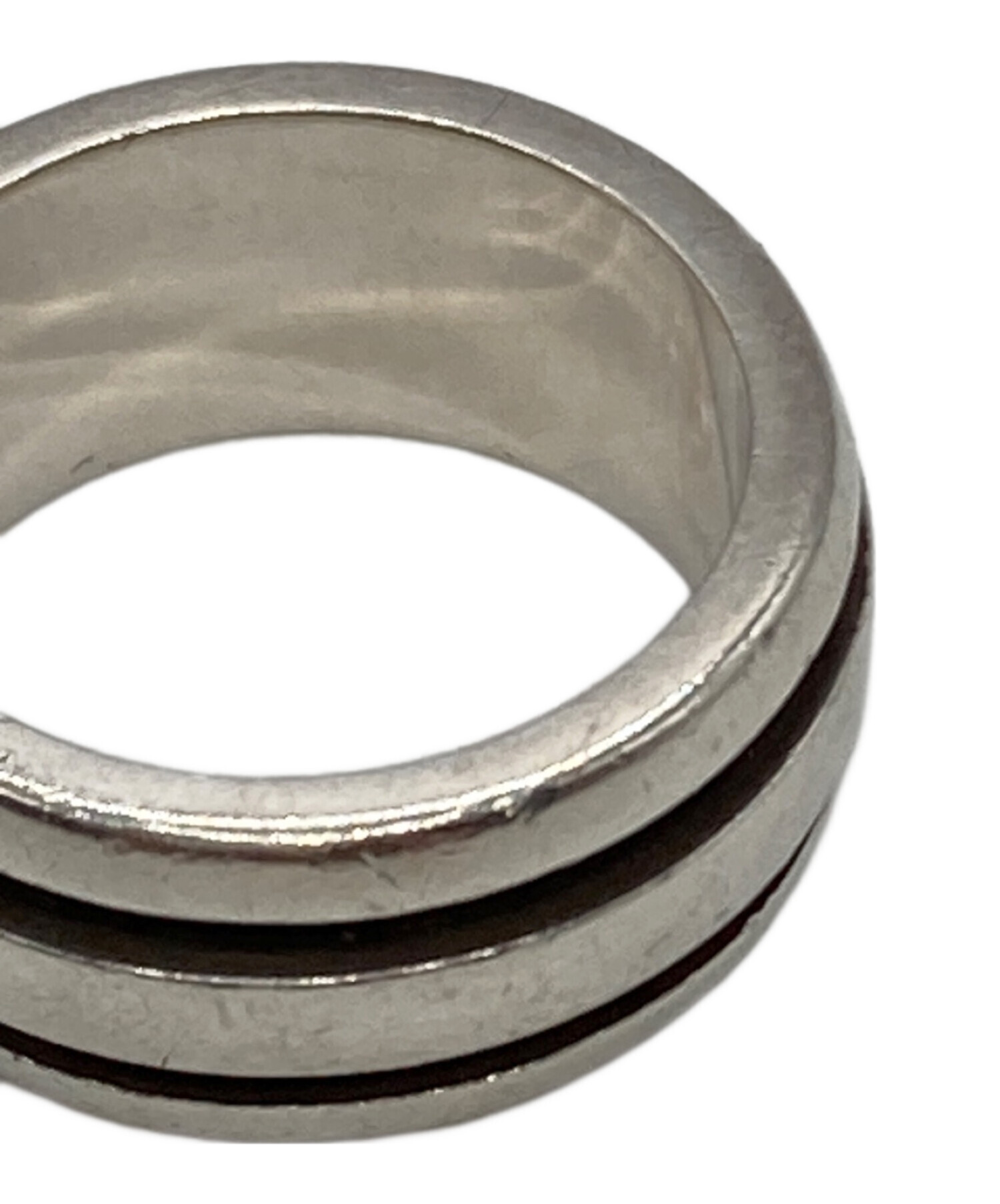 ティファニーグルーブドダブル リング　13号　新品仕上げ　無傷未使用に近い 新品仕上げ】ティファニー グルーブドダブルラインリング 13号 Tiffany