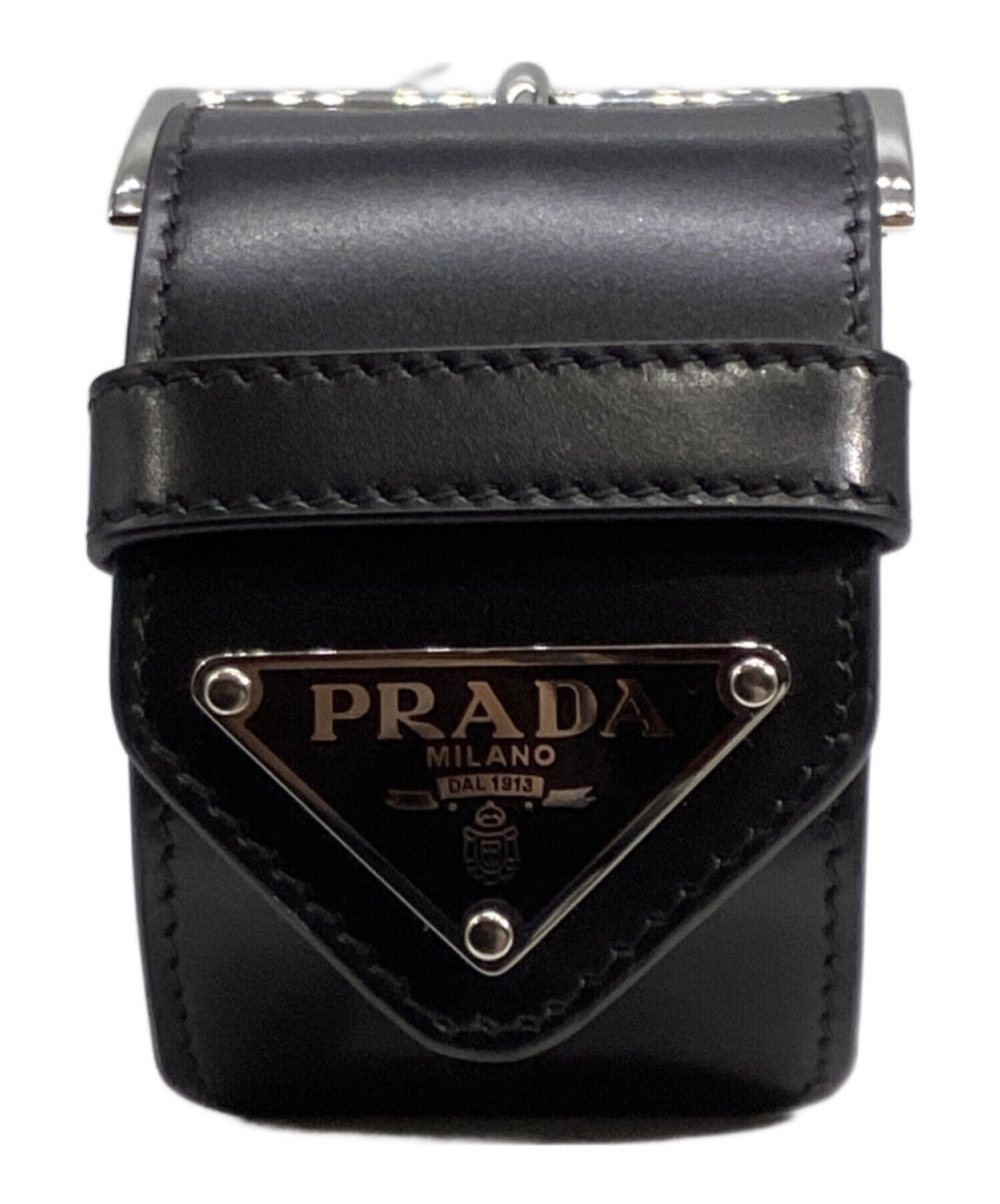 中古・古着通販】PRADA (プラダ) ロゴプレート レザーブレスレット 
