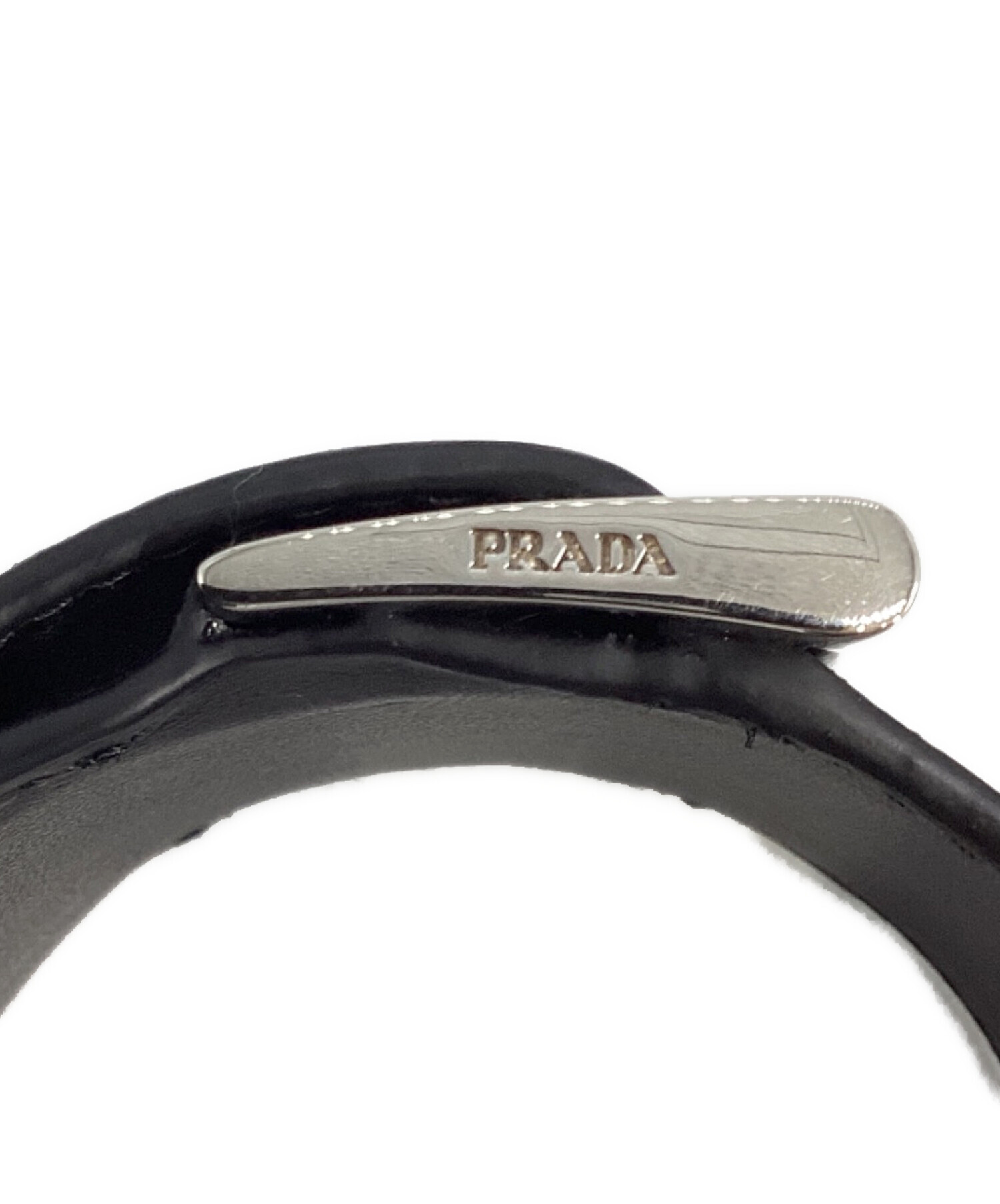 中古・古着通販】PRADA (プラダ) ロゴプレート レザーブレスレット
