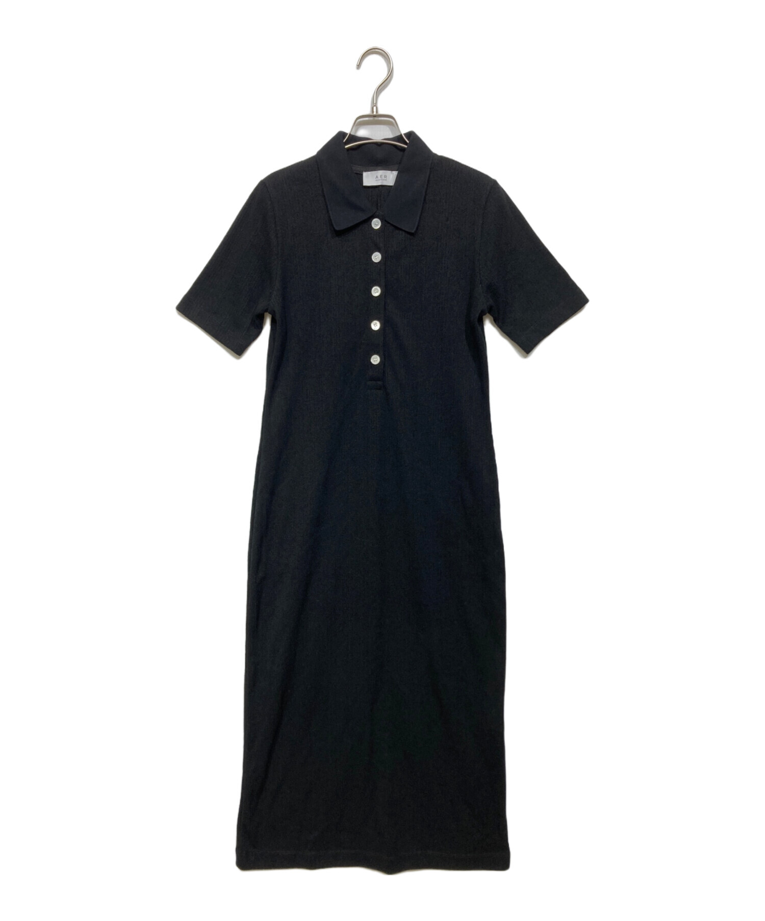 【15日まで値下げ中】ADAM ET ROPE 黒 半袖 ポロシャツ ボタン付き 中古・古着通販】Adam et Rope (アダム エ ロペ) ハーフスリーブ